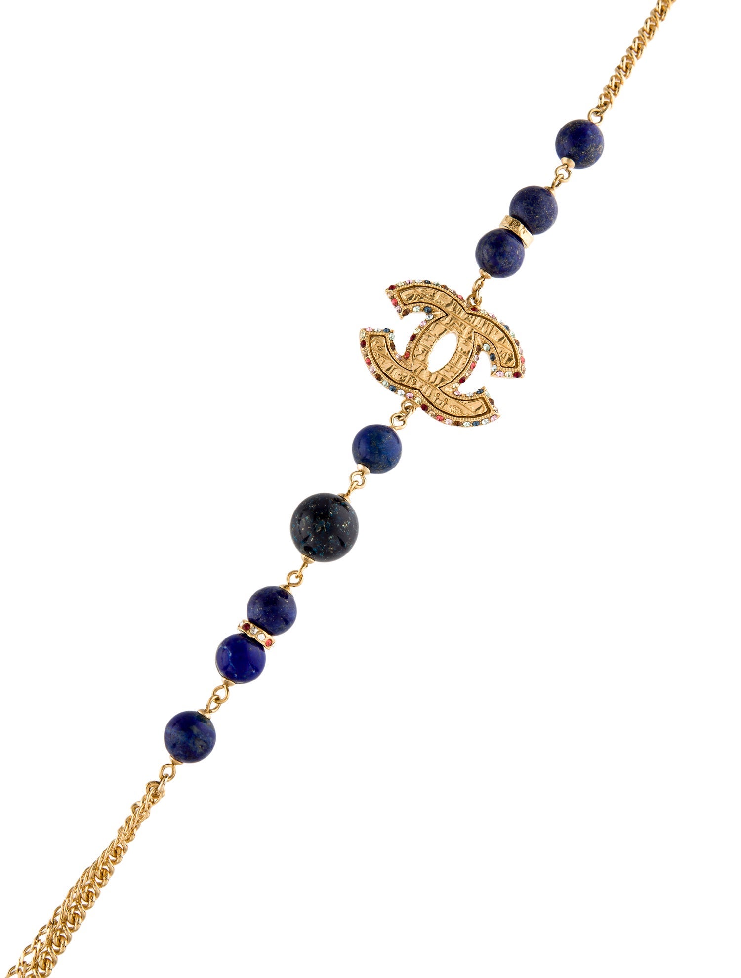 Chanel Paris-New York Stone & Strass CC Station Necklace