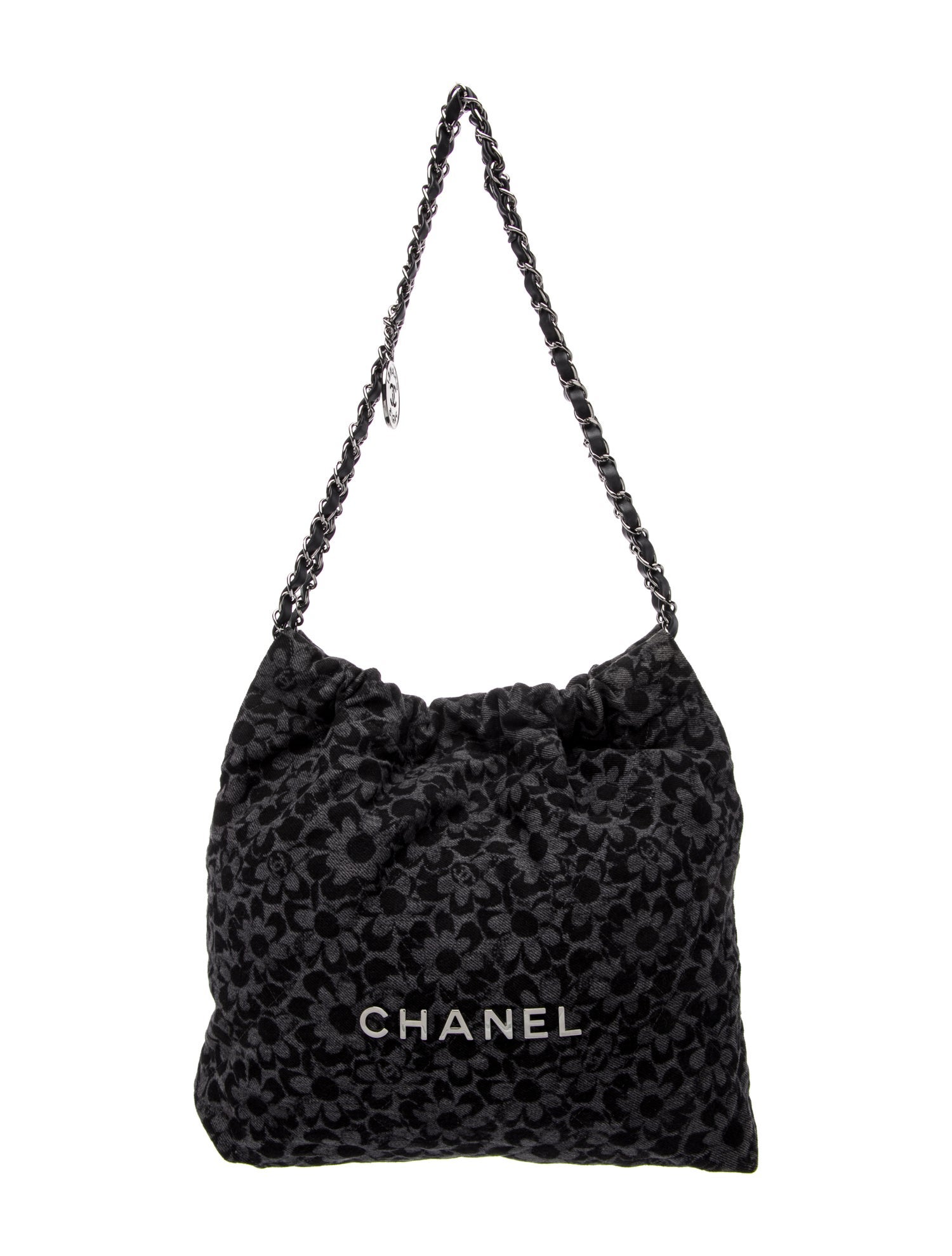 Chanel Denim 22 Camellia Hobo