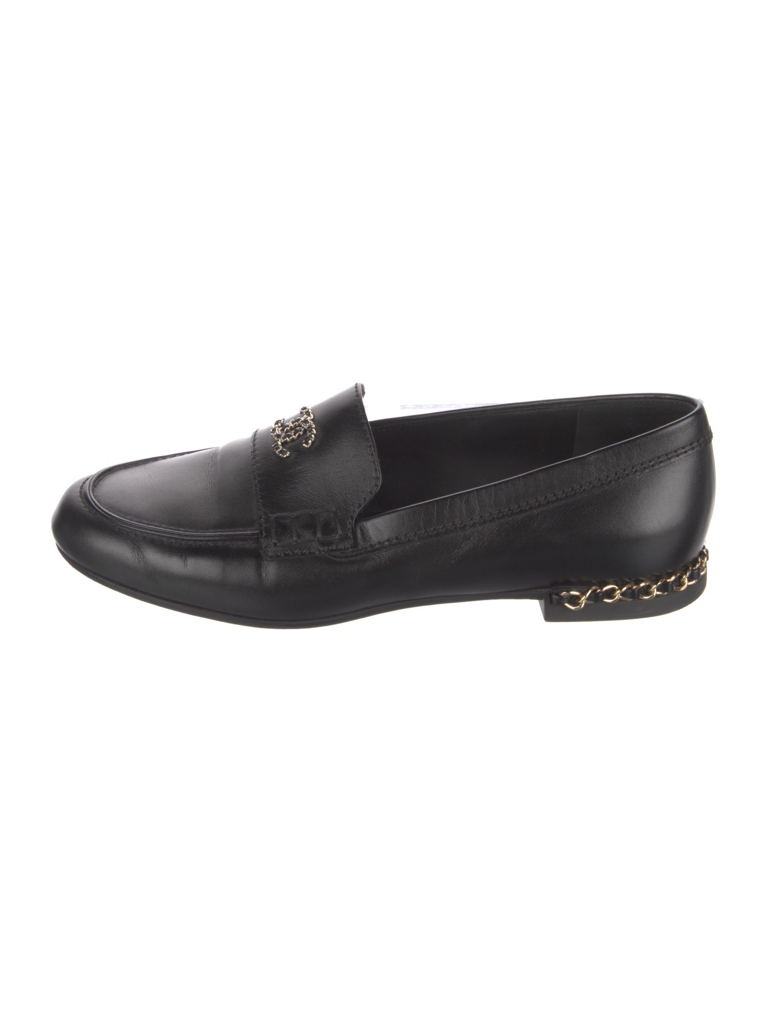 Chanel Interlocking CC Logo Leather Loafers