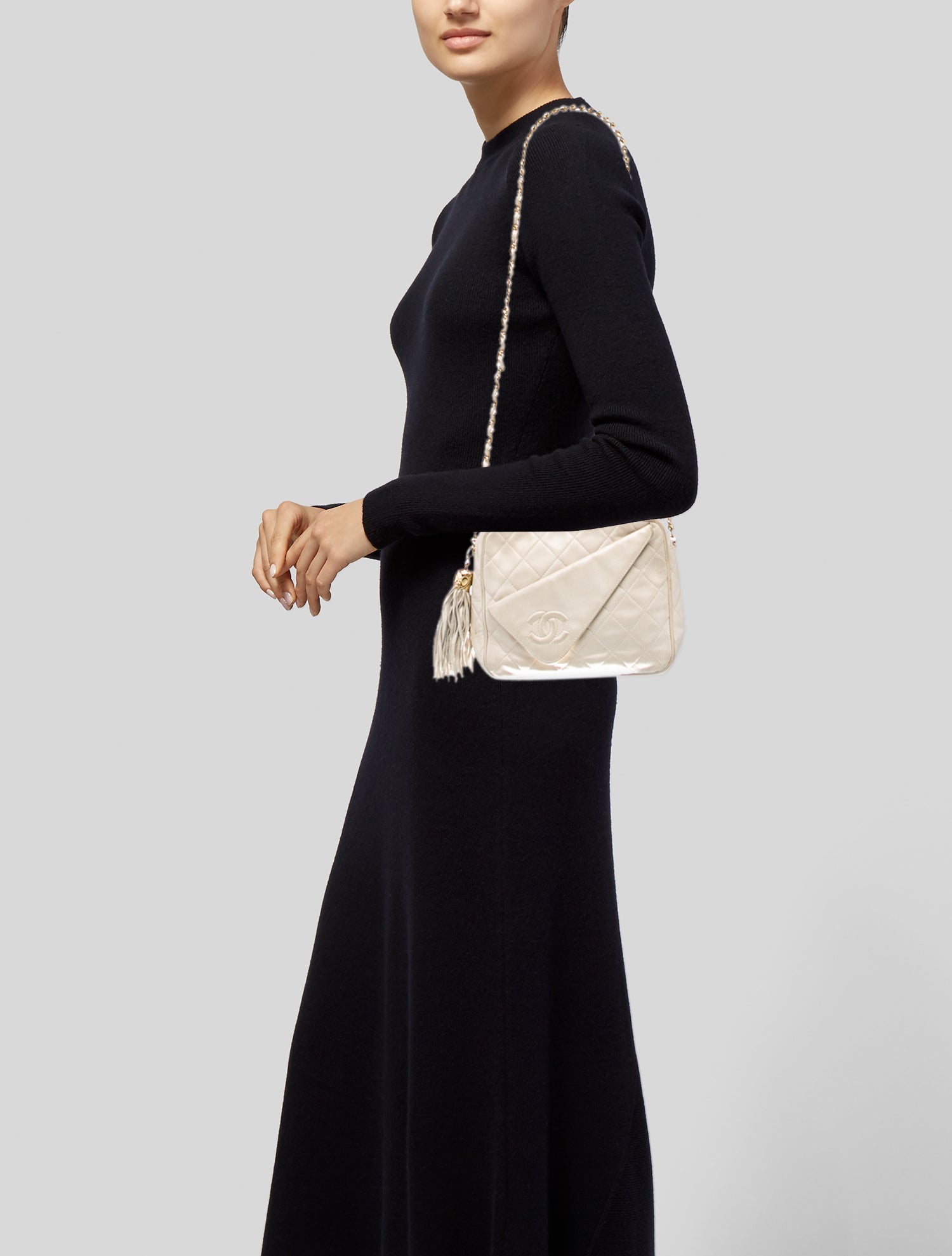 Chanel Quilted Camera Tassel Bag