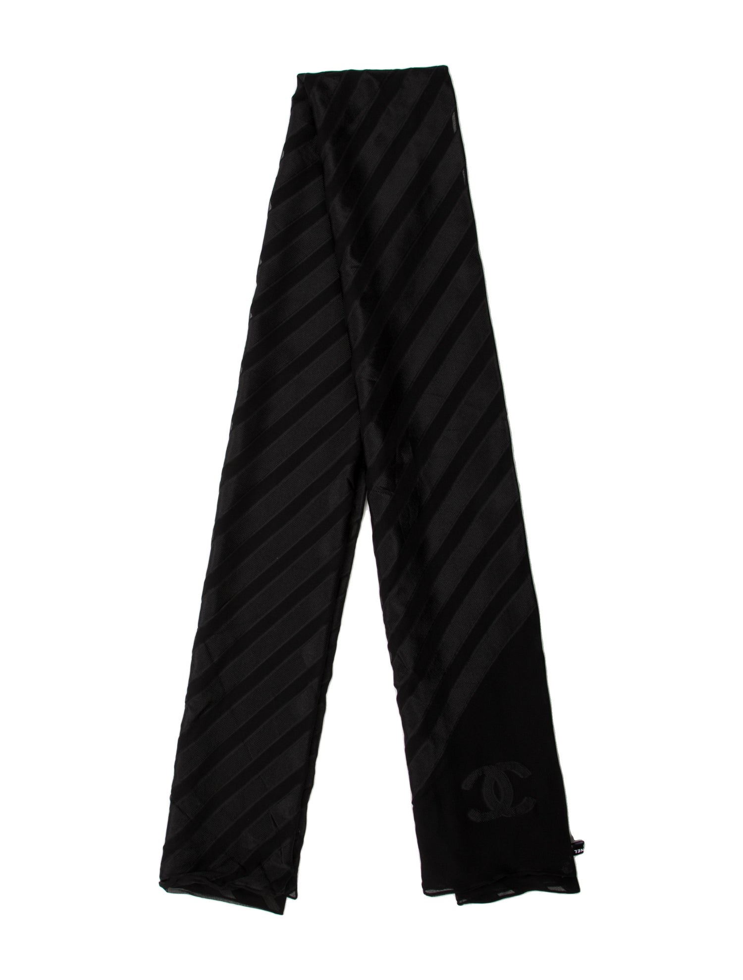 Chanel Silk Interlocking CC Logo Scarf