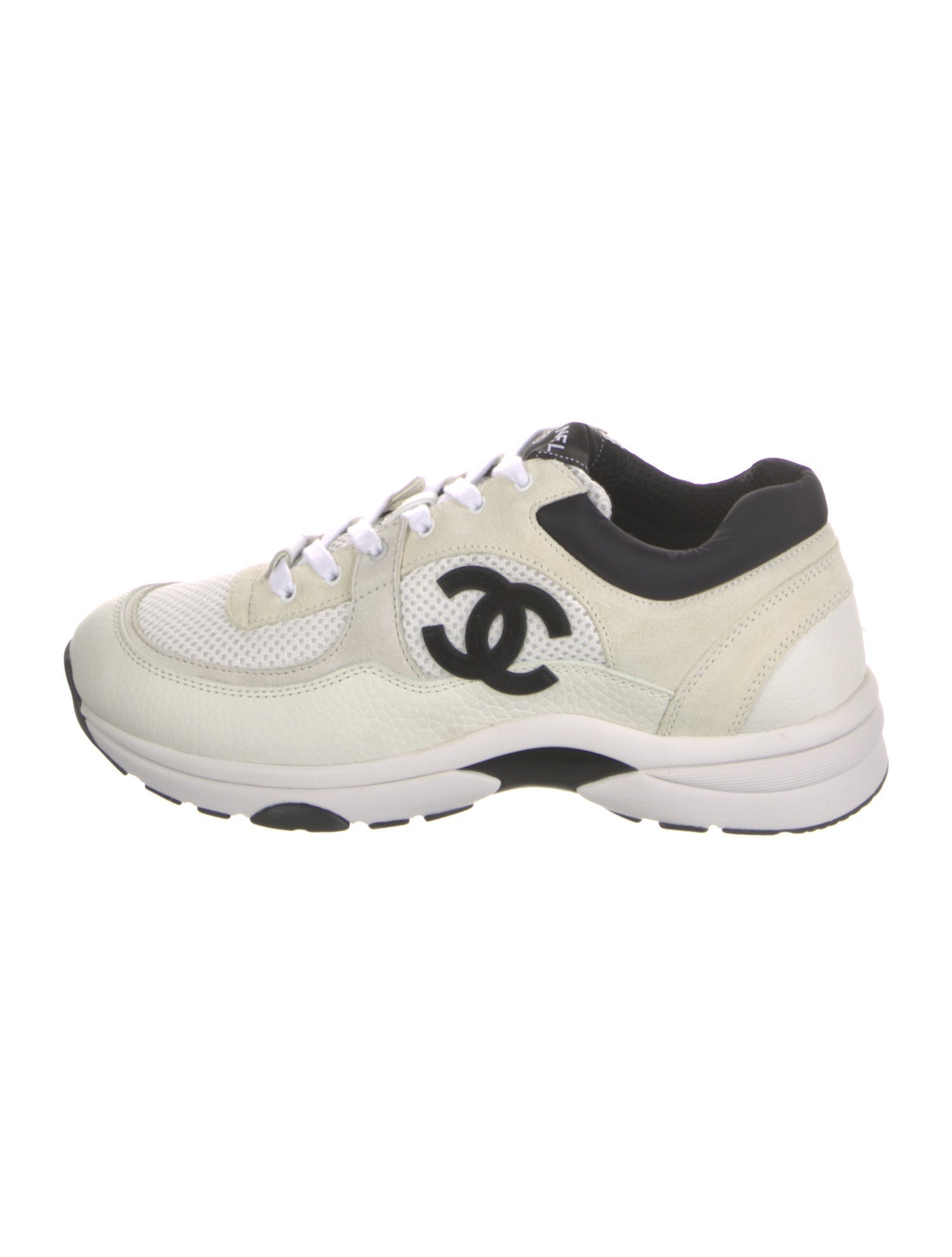 Chanel Interlocking CC Logo Suede Sneakers