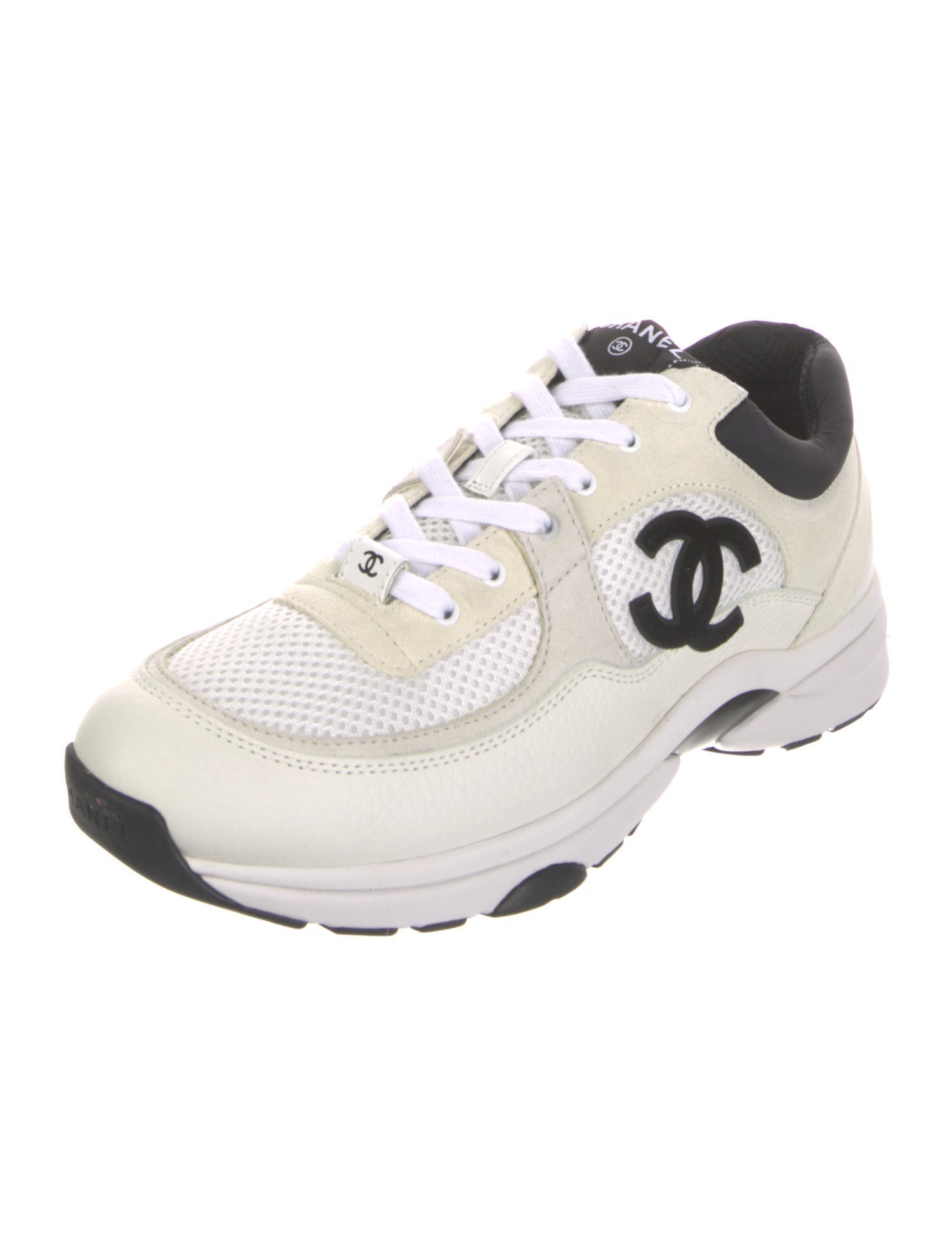 Chanel Interlocking CC Logo Suede Sneakers