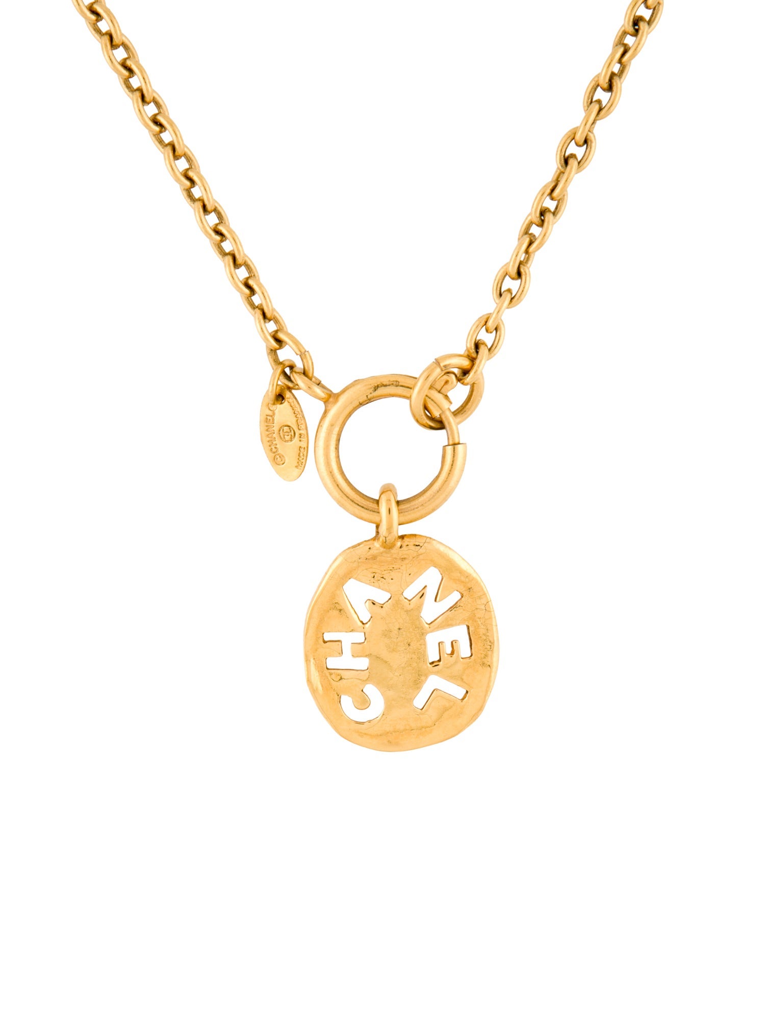 Chanel Vintage Logo Pendant Necklace