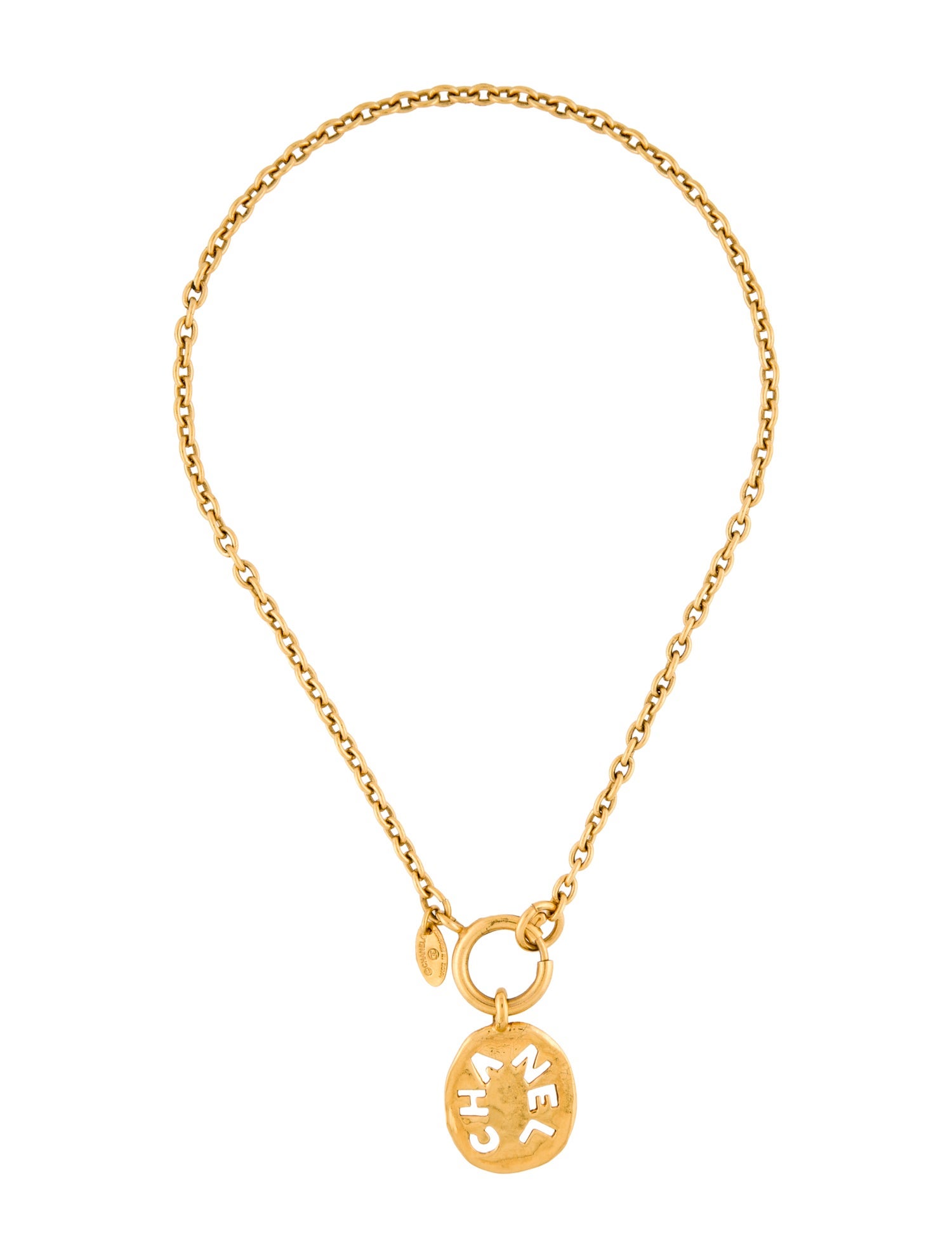 Chanel Vintage Logo Pendant Necklace
