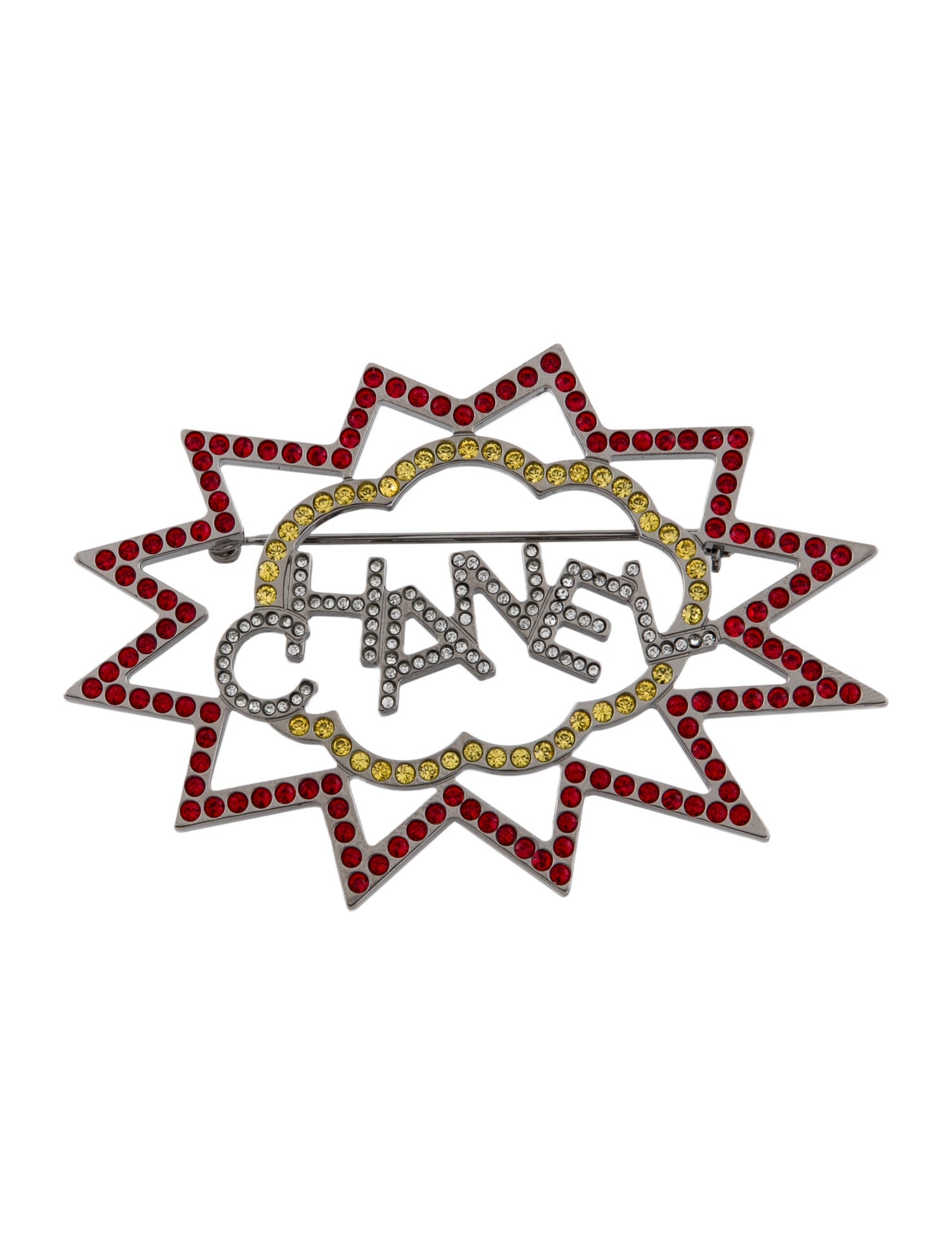 Chanel Strass Logo Brooch