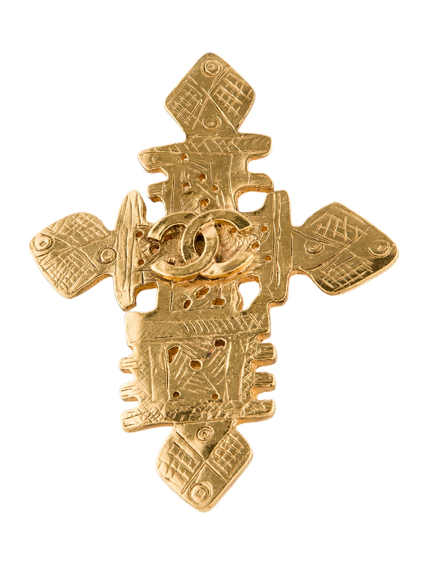 Chanel Vintage CC Cross Brooch