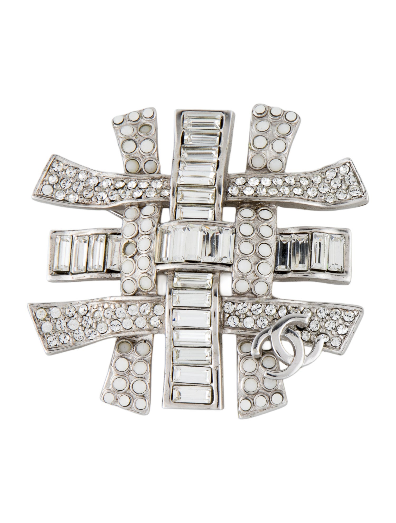 Chanel Strass CC Pendant Brooch