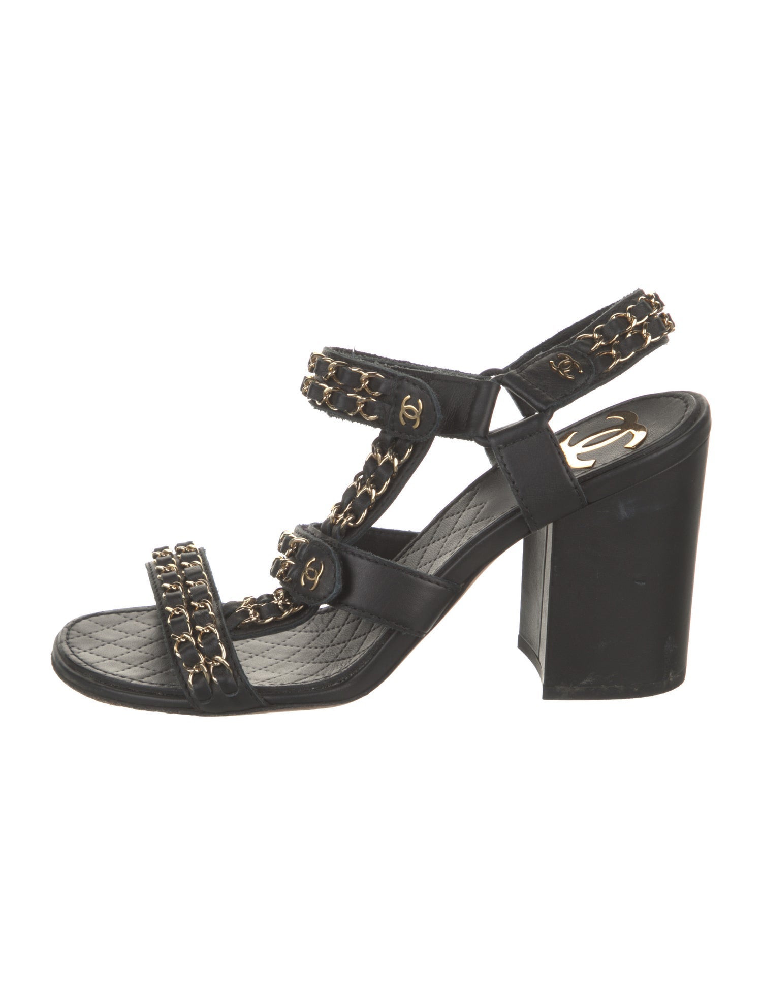 Chanel 2018 Interlocking CC Logo Slingback Sandals