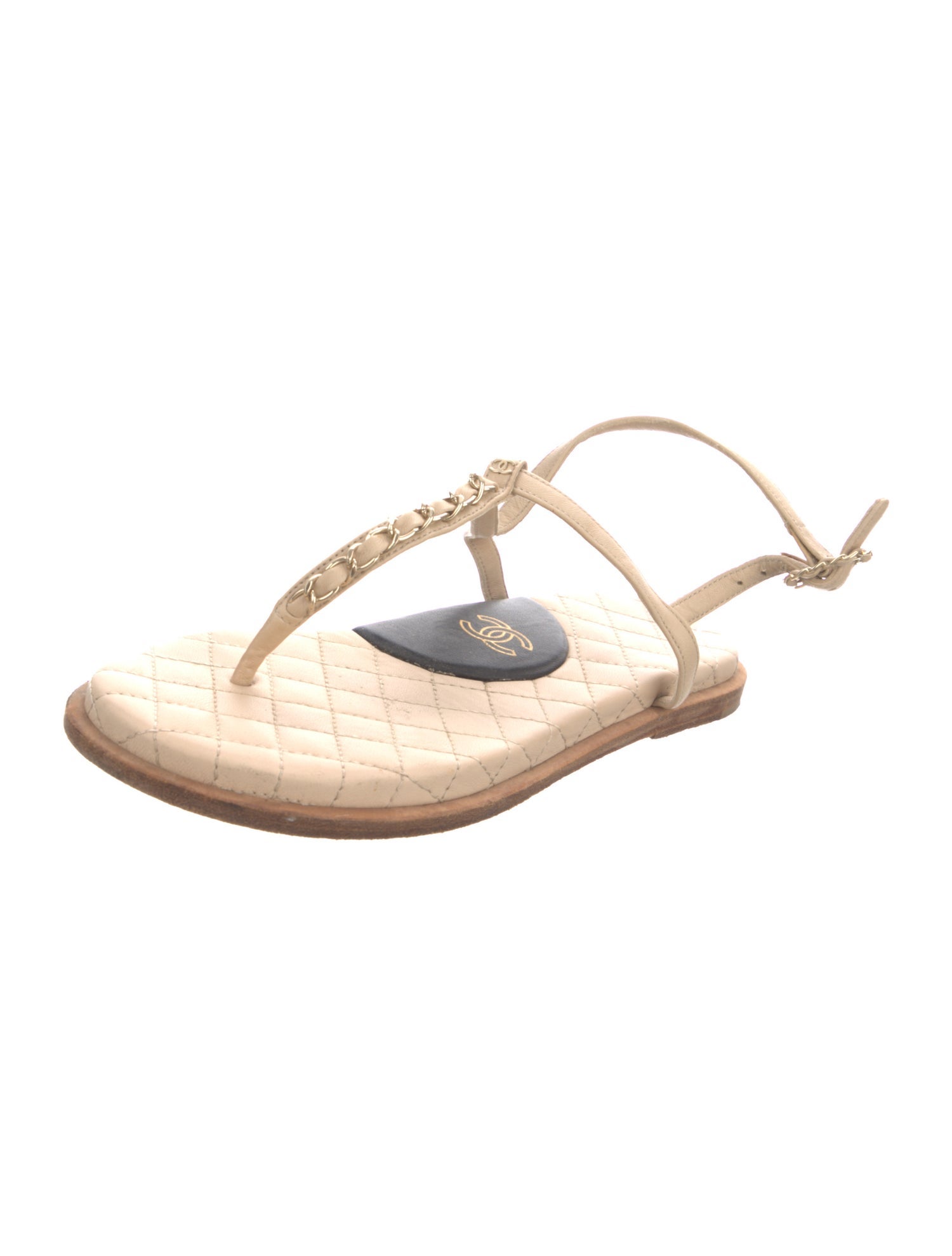 Chanel 2017 Interlocking CC Logo T-Strap Sandals