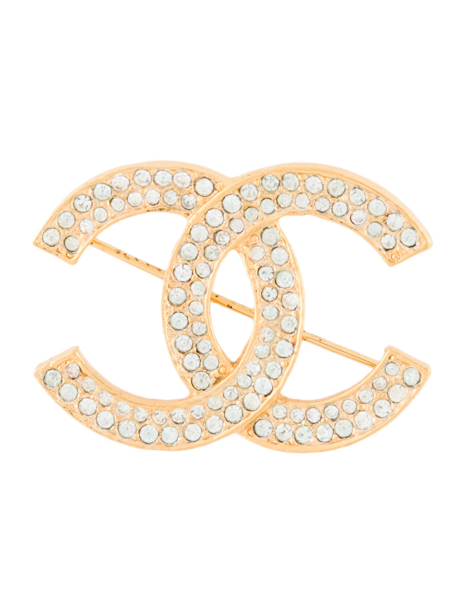Chanel Vintage Strass CC Brooch