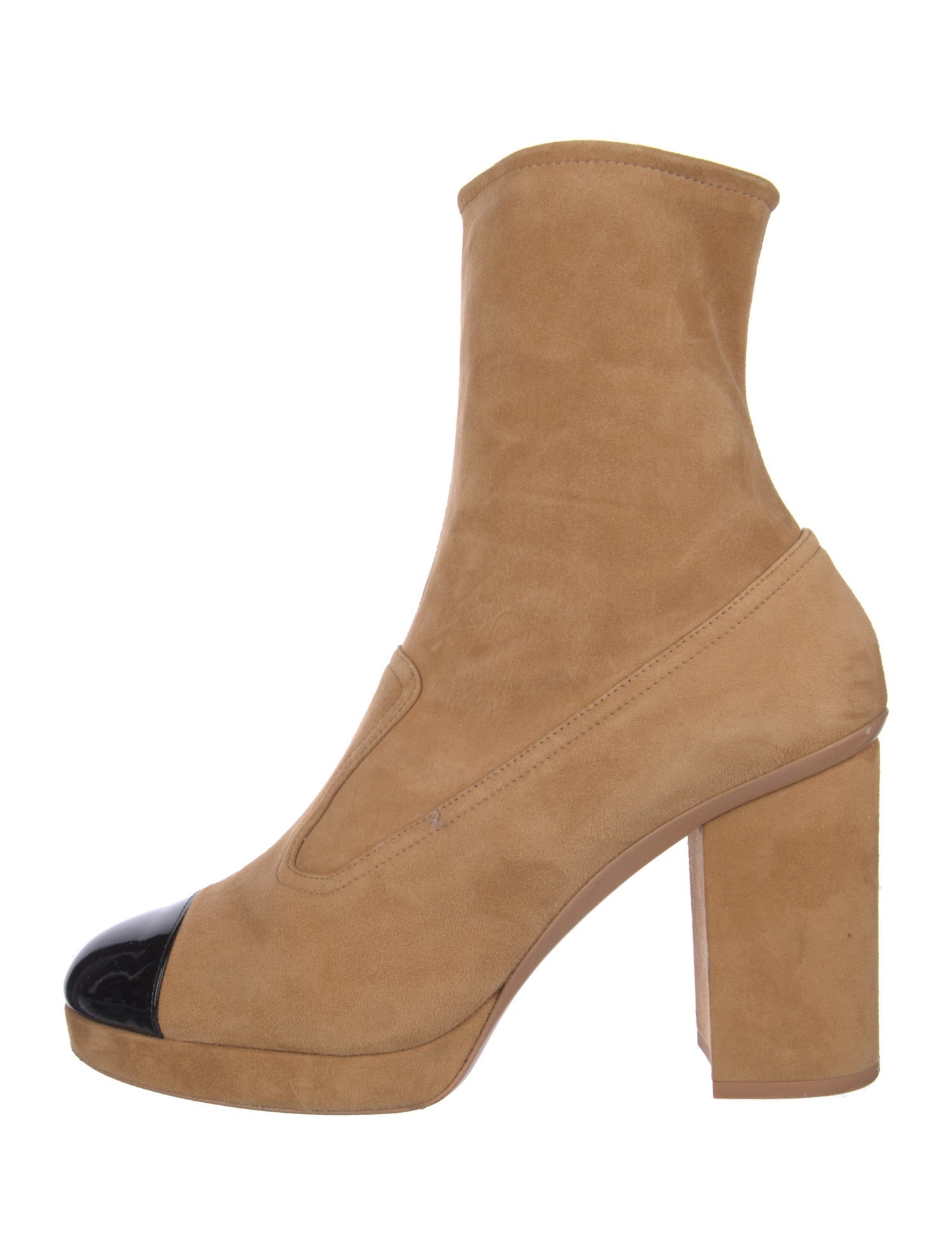 Chanel Interlocking CC Logo Suede Sock Boots