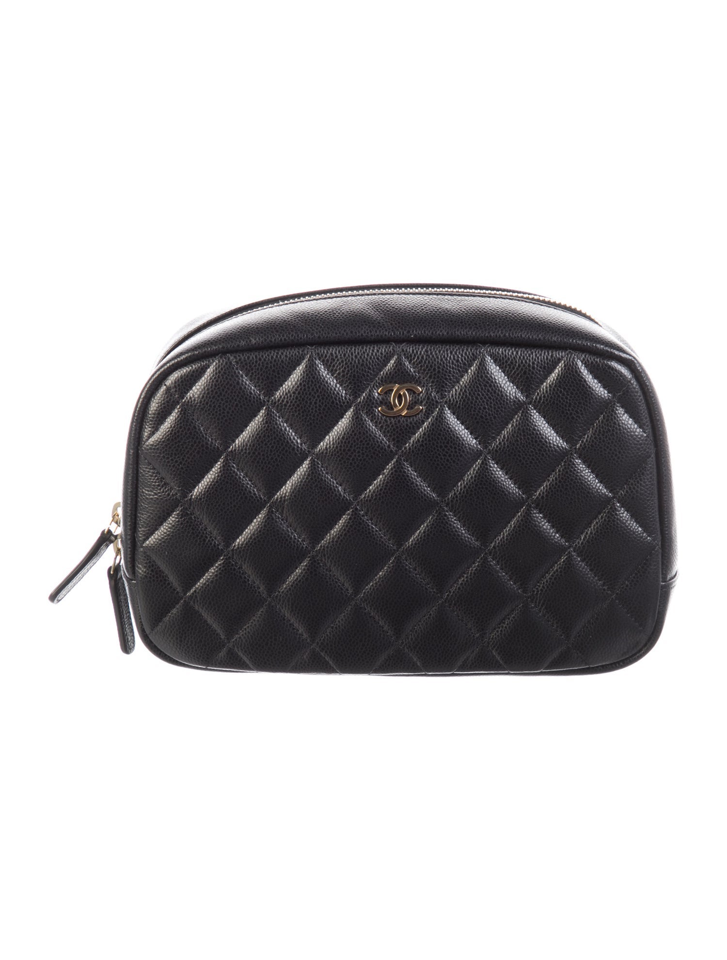 Chanel 2025 Quilted Caviar Medium Classic Cosmetic Case