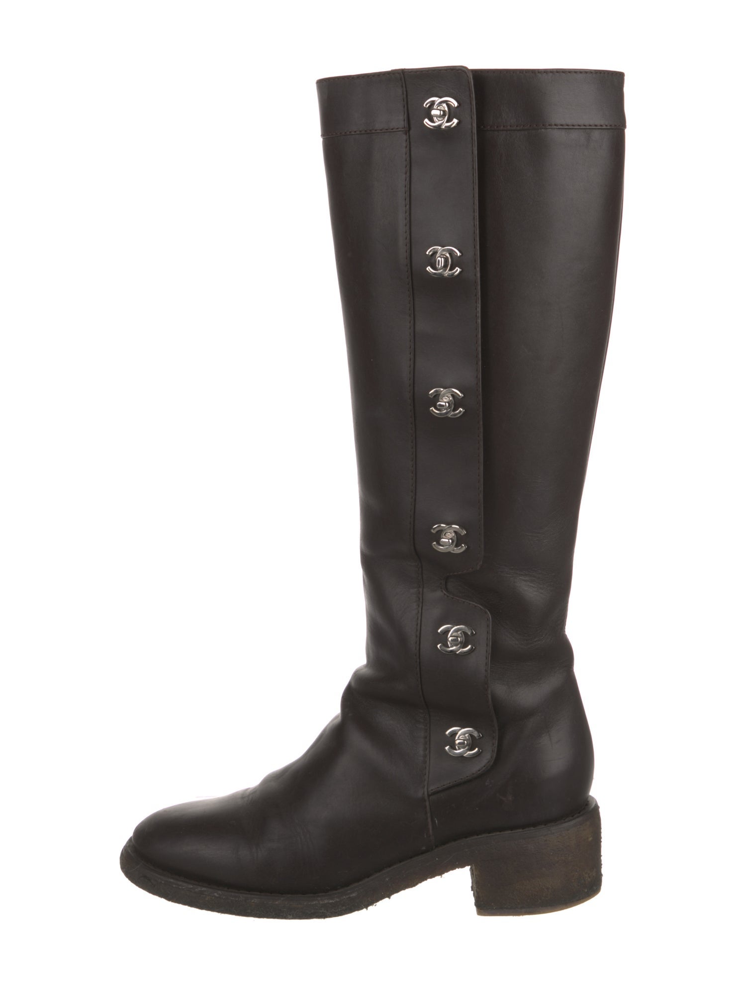 Chanel 2015 Interlocking CC Logo Riding Boots