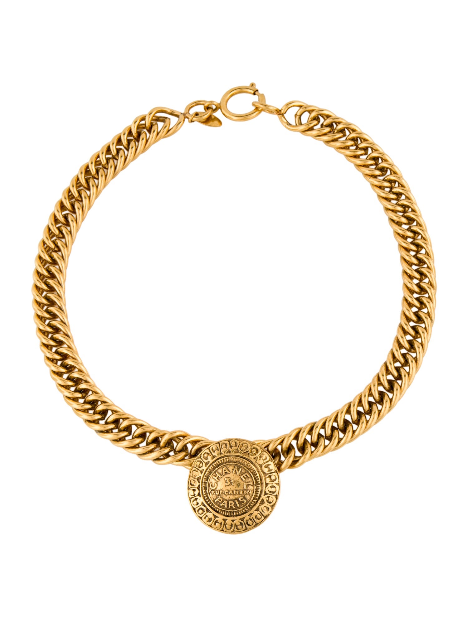 Chanel Vintage 31 Rue Cambon Coin Pendant Necklace