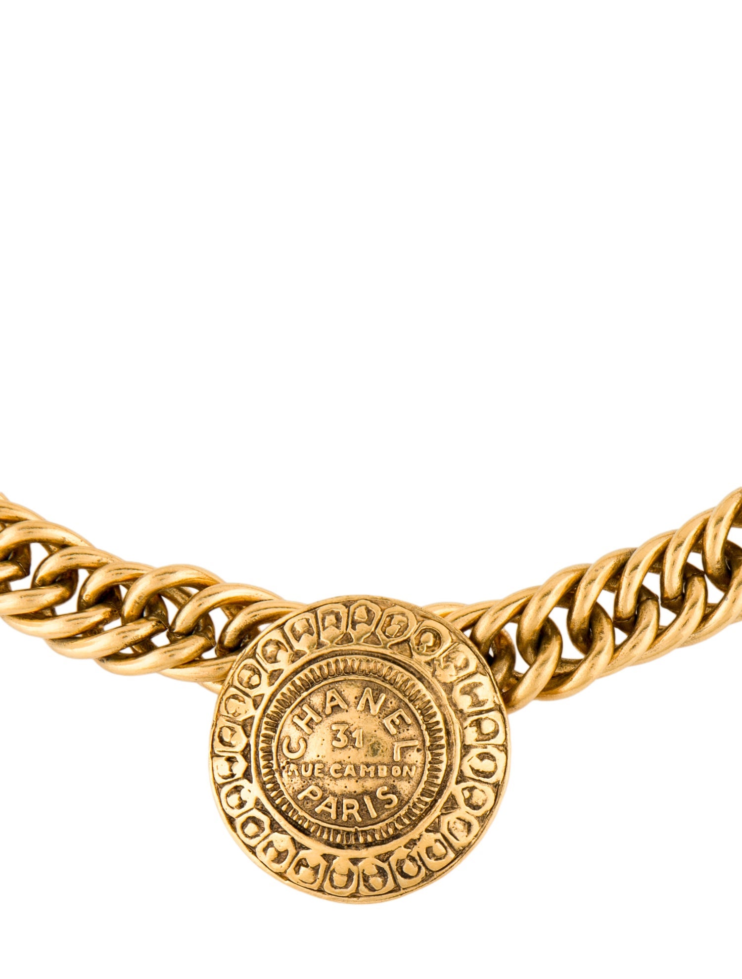 Chanel Vintage 31 Rue Cambon Coin Pendant Necklace