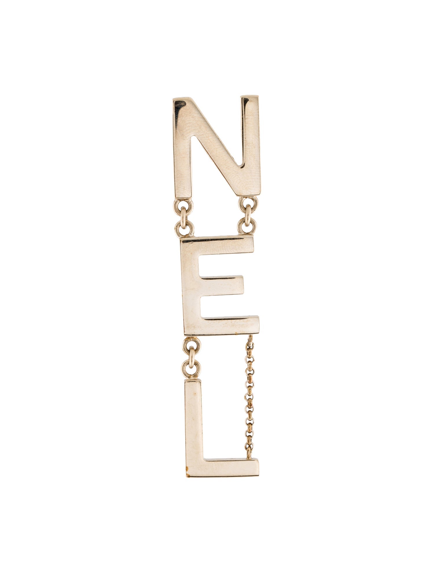 Chanel 'CHA-NEL' Drop Earrings