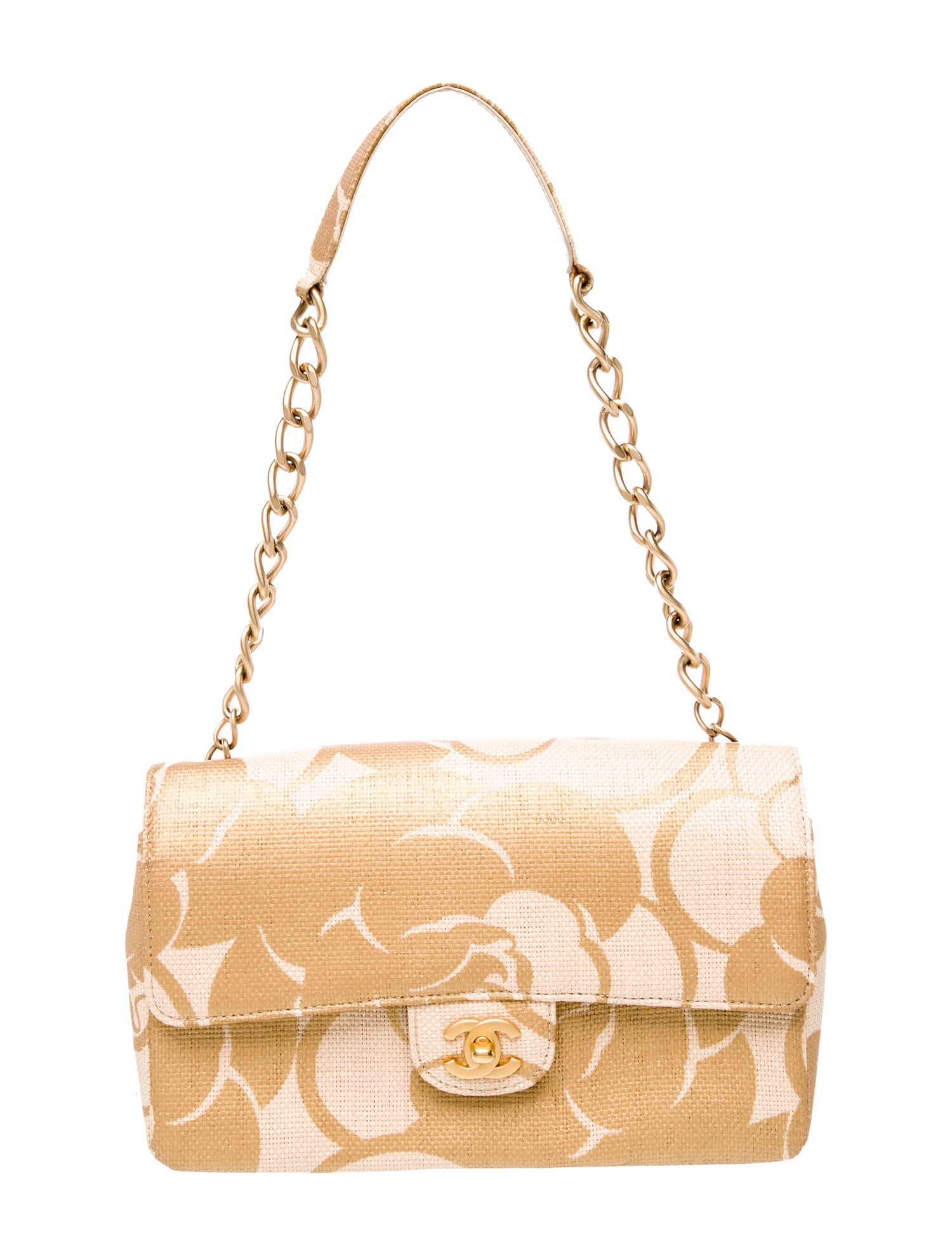 Chanel Medium Camellia Raffia Flap Bag