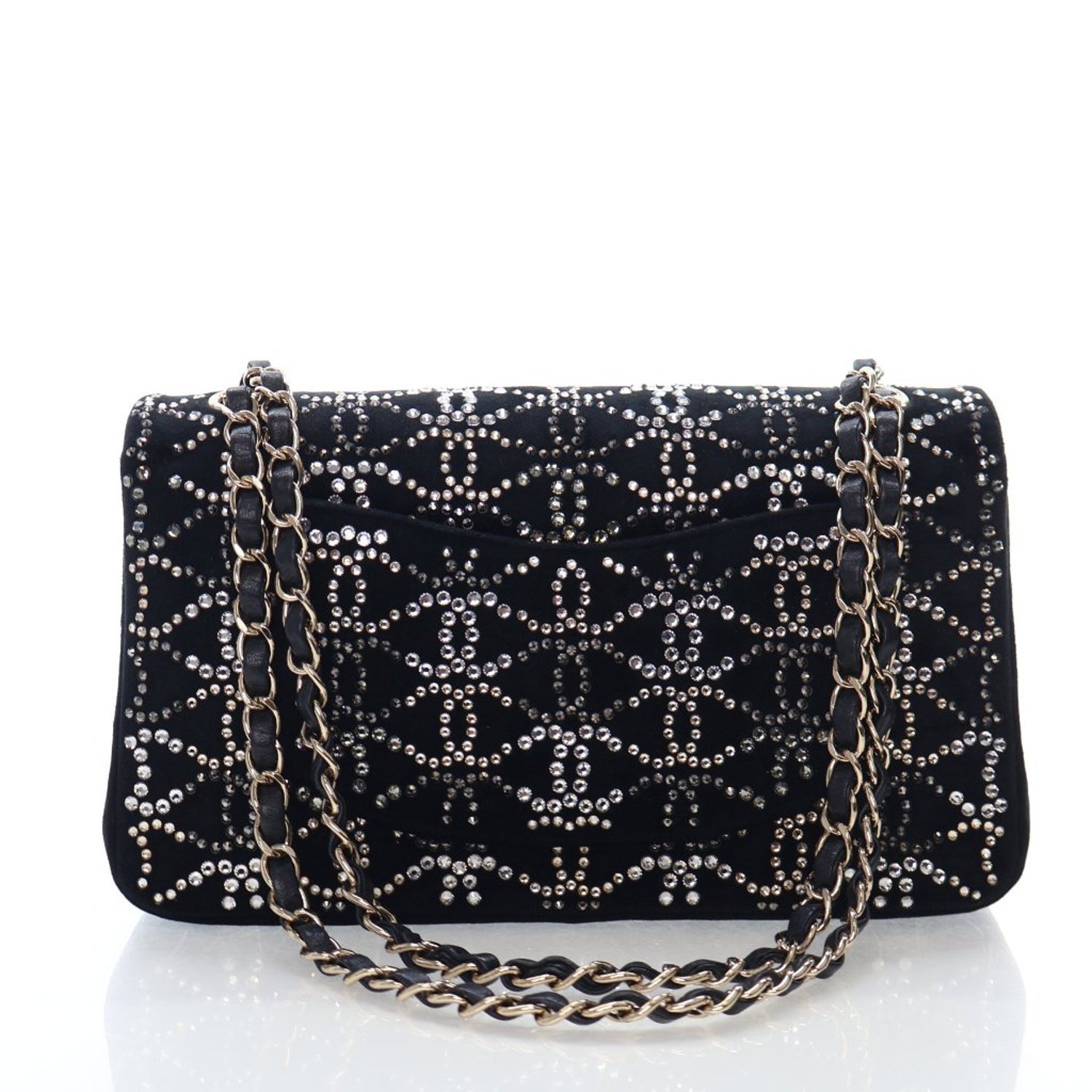 Chanel Medium Velvet Crystal Embellished Double Flap Bag
