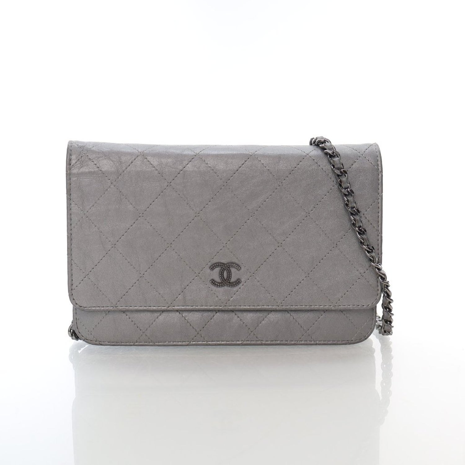 Chanel Crinkled Calfskin Wallet On Chain
