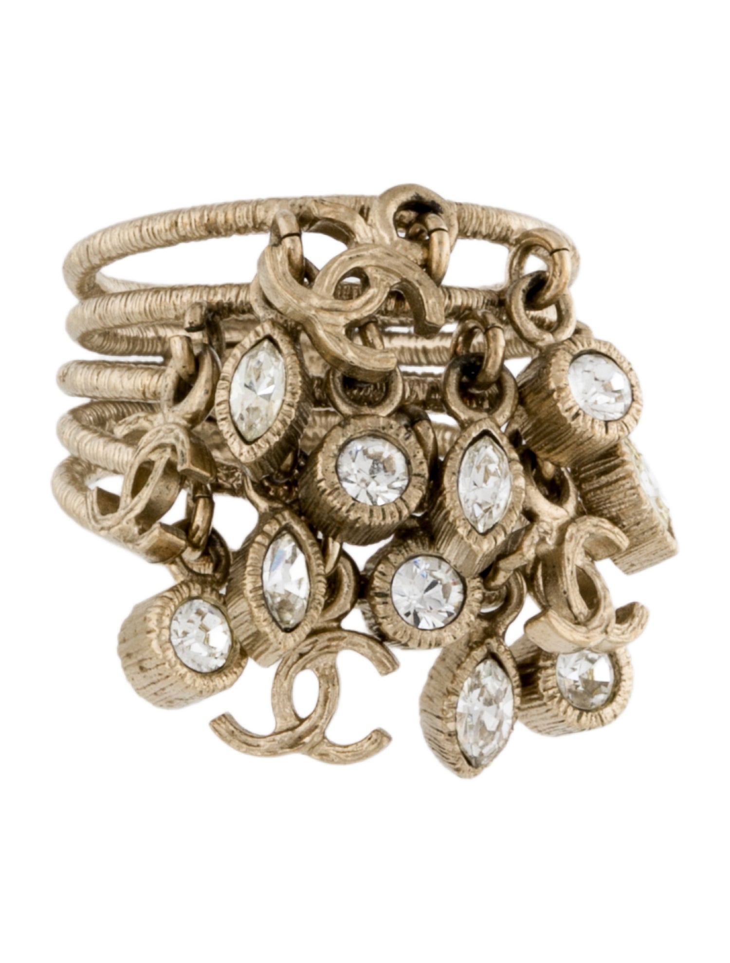 Chanel Strass CC Charm Ring