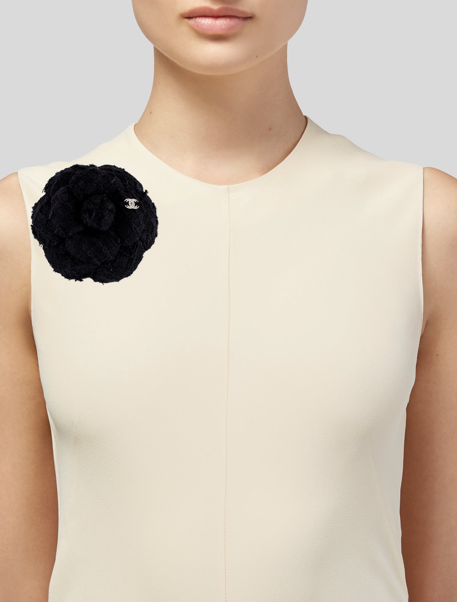 Chanel 2020 Strass CC Camellia Flower Brooch