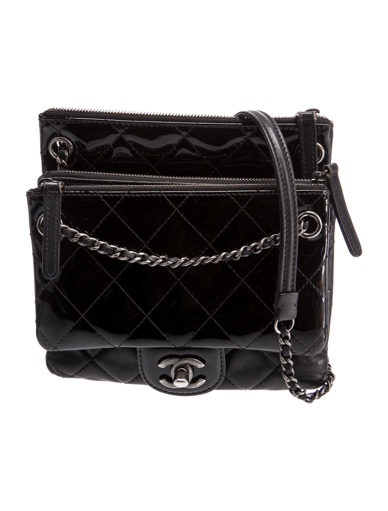 Chanel Quilted Triple Pouch w/ Chain