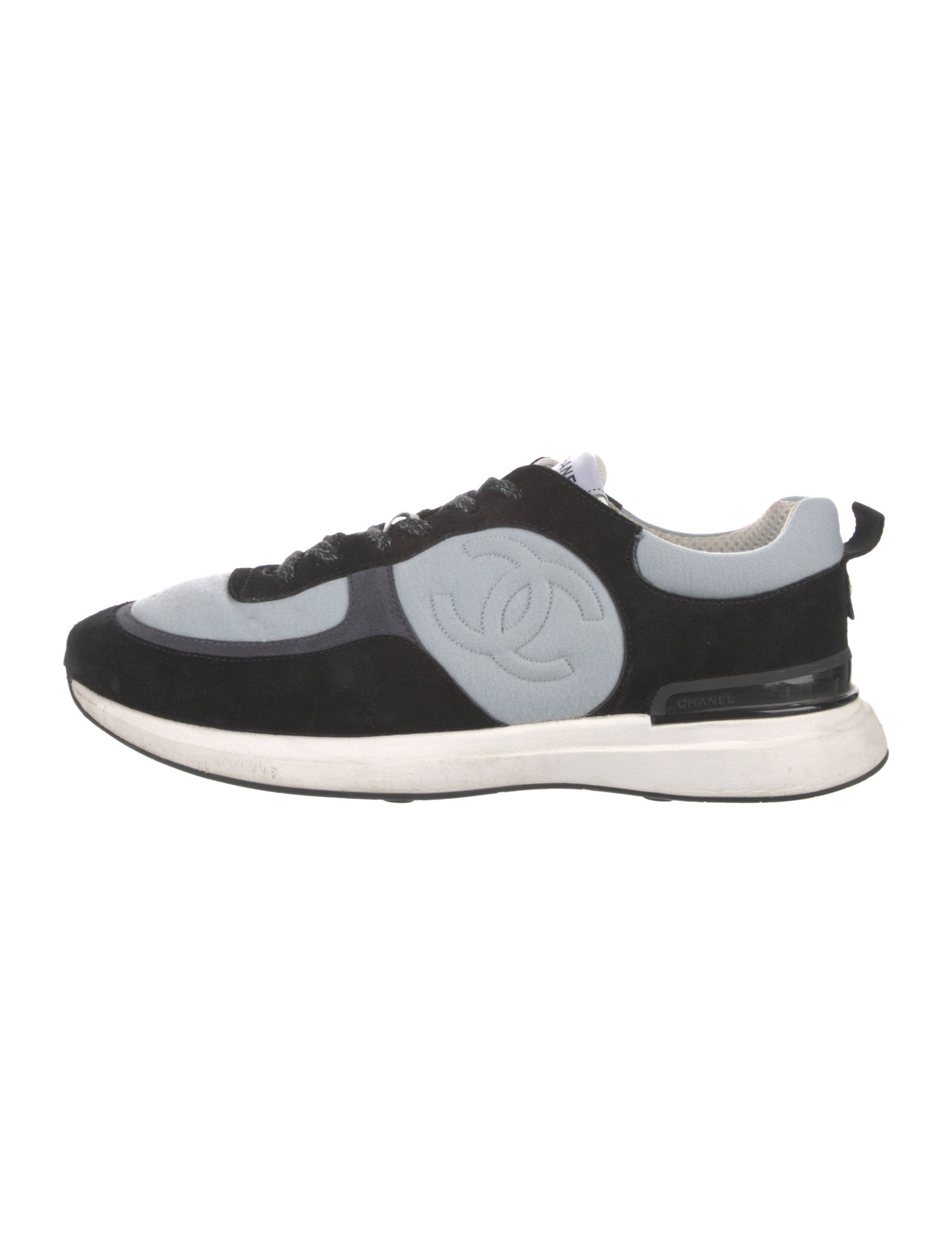 Chanel Suede Colorblock Pattern Athletic Sneakers