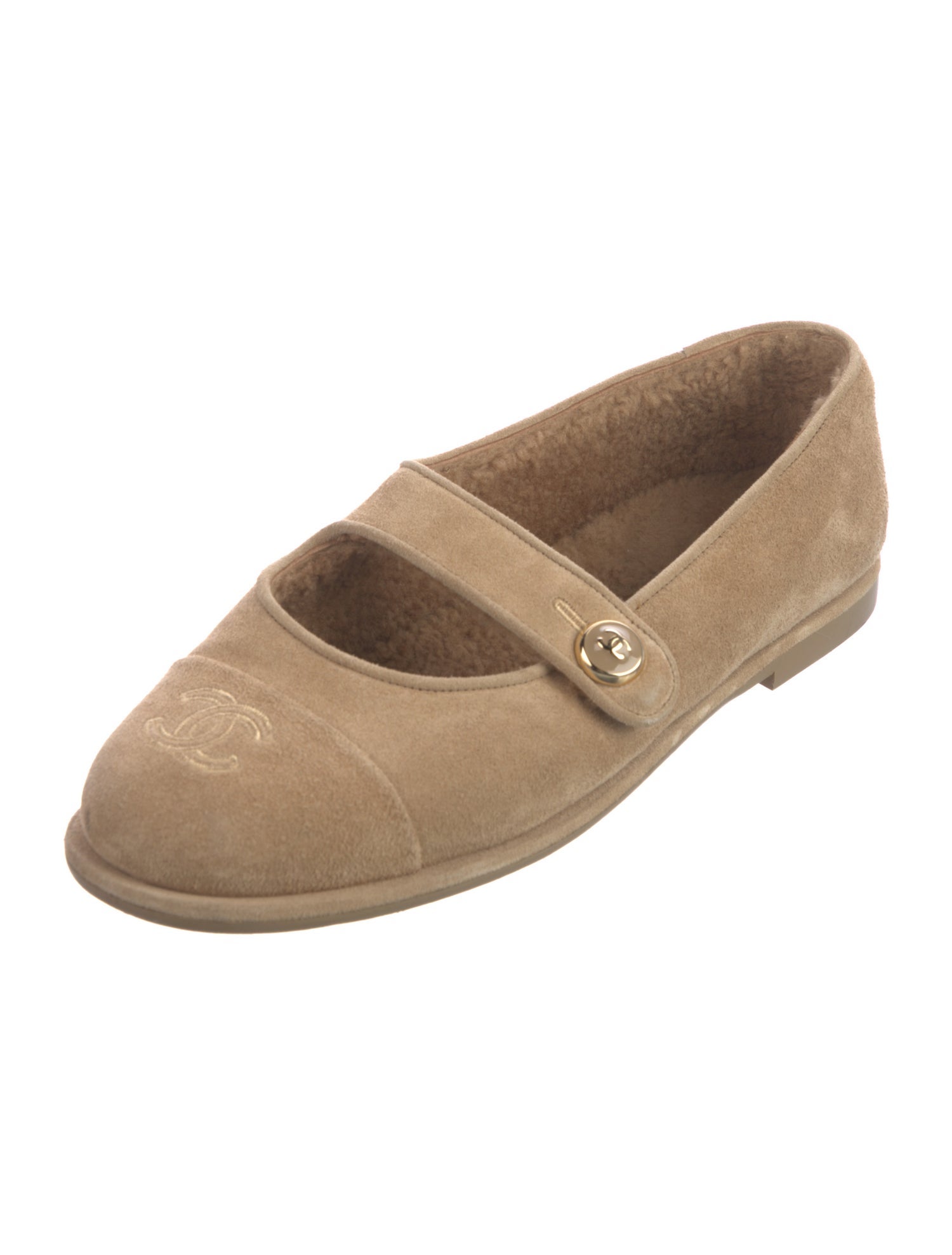 Chanel 2025 Interlocking CC Logo Mary Jane Flats