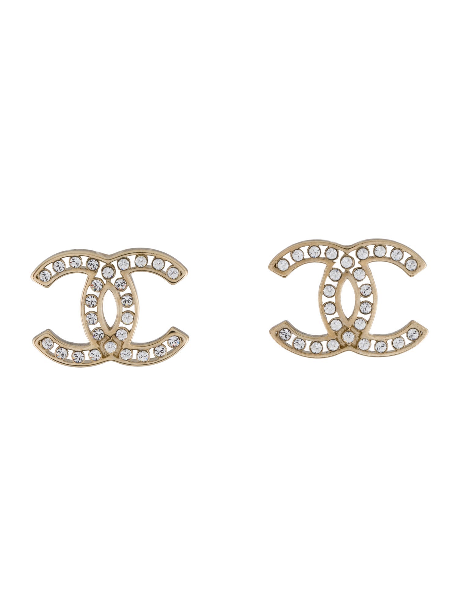 Chanel Strass CC Stud Earrings