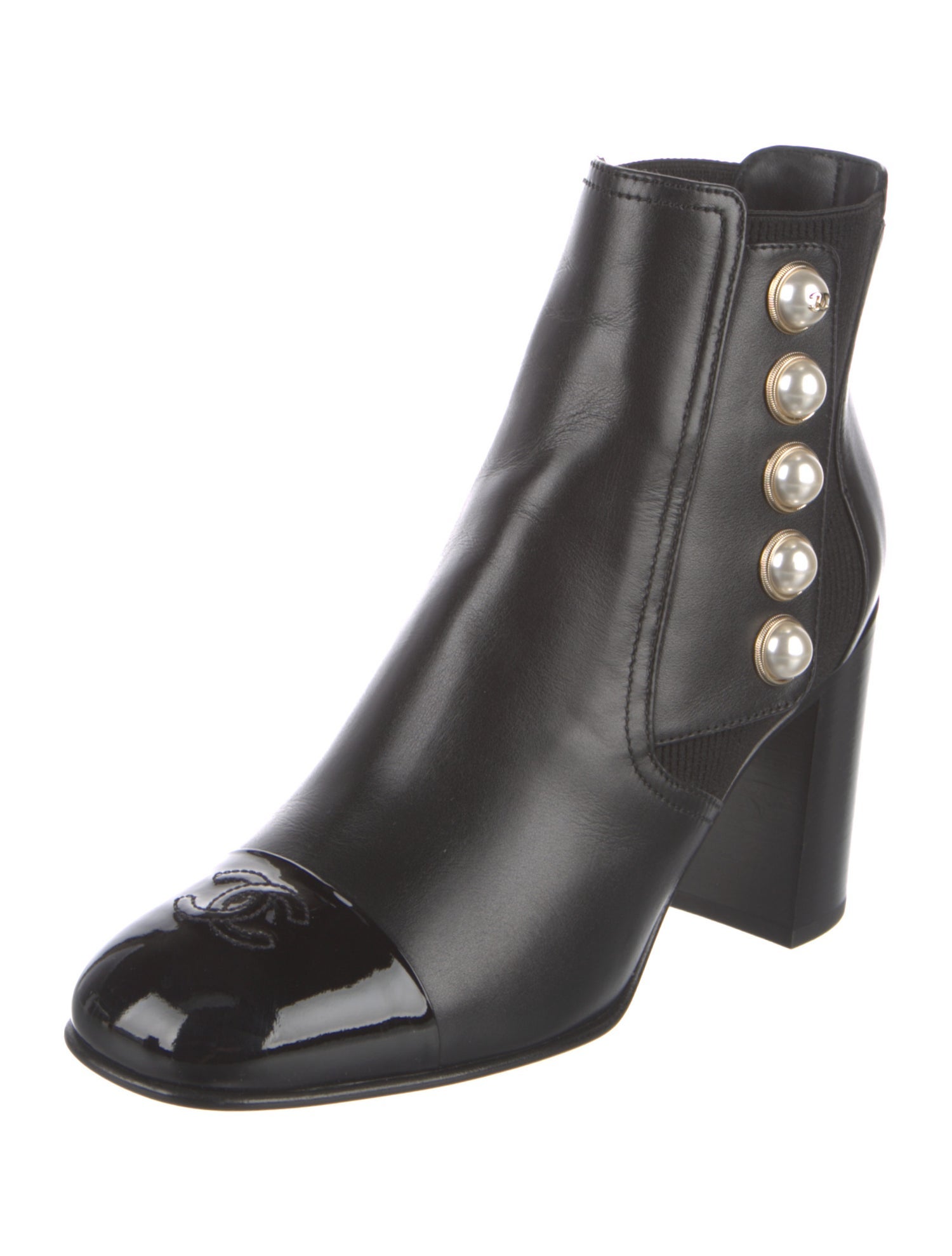 Chanel 2025 Interlocking CC Logo Chelsea Boots