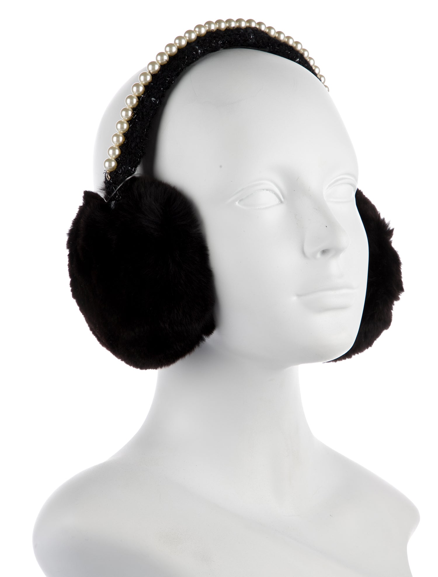 Chanel Faux Pearl Fur Earmuffs w/Tags