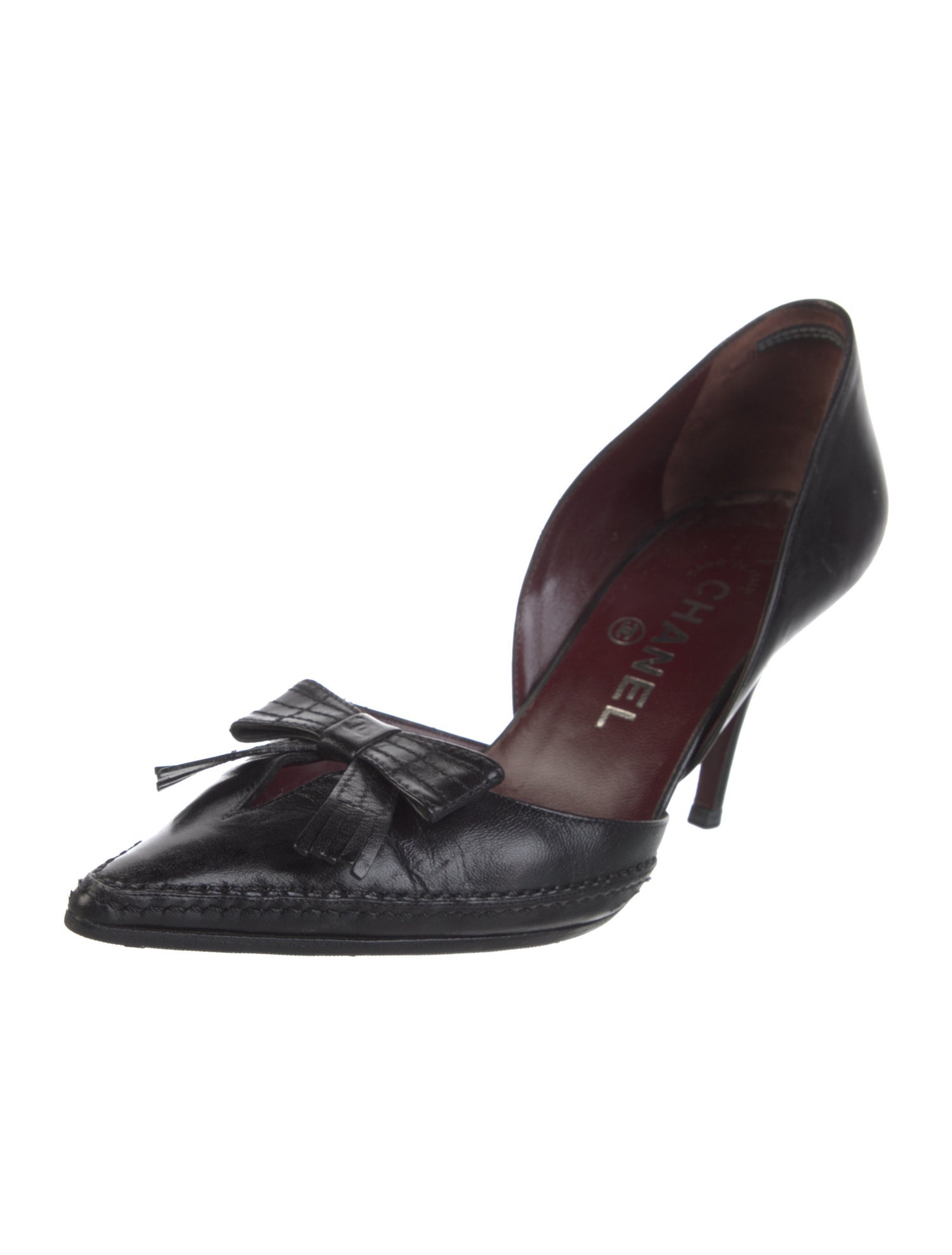 Chanel Vintage Interlocking CC Logo D'Orsay Pumps