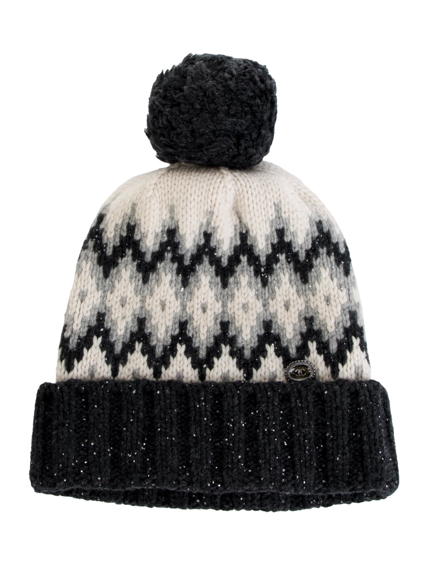 Chanel Wool Fantasy Pom-Pom Beanie Hat