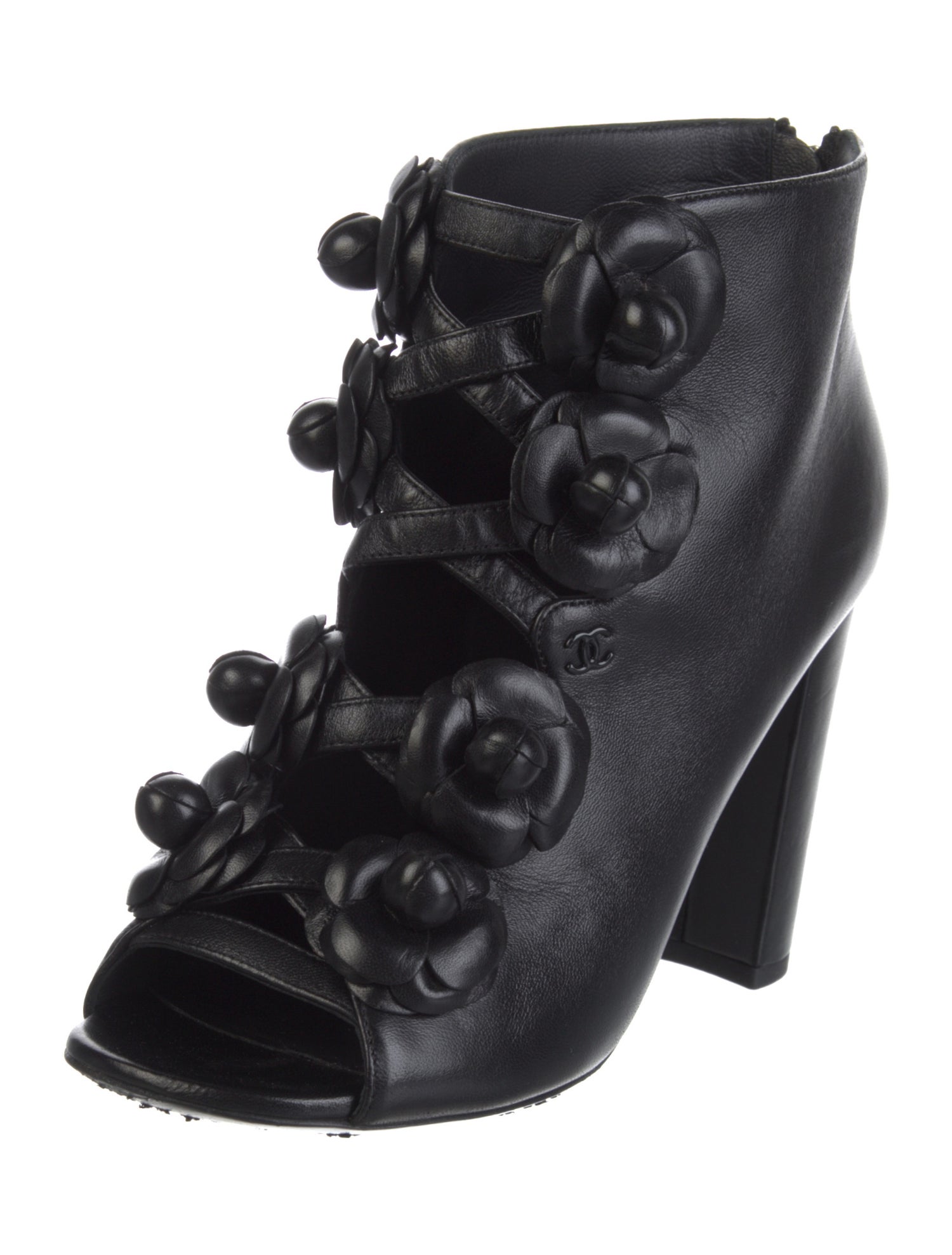 Chanel 2017 Interlocking CC Logo Lace-Up Boots