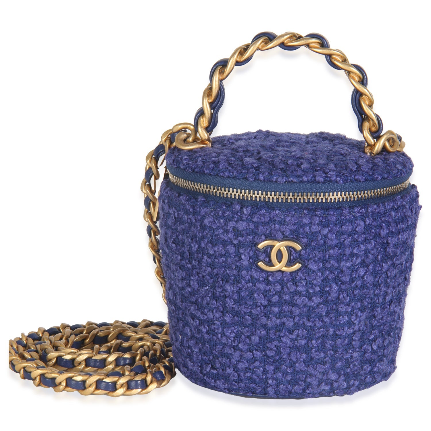 Chanel Tweed Afternoon Tea Vanity Case w/Chain