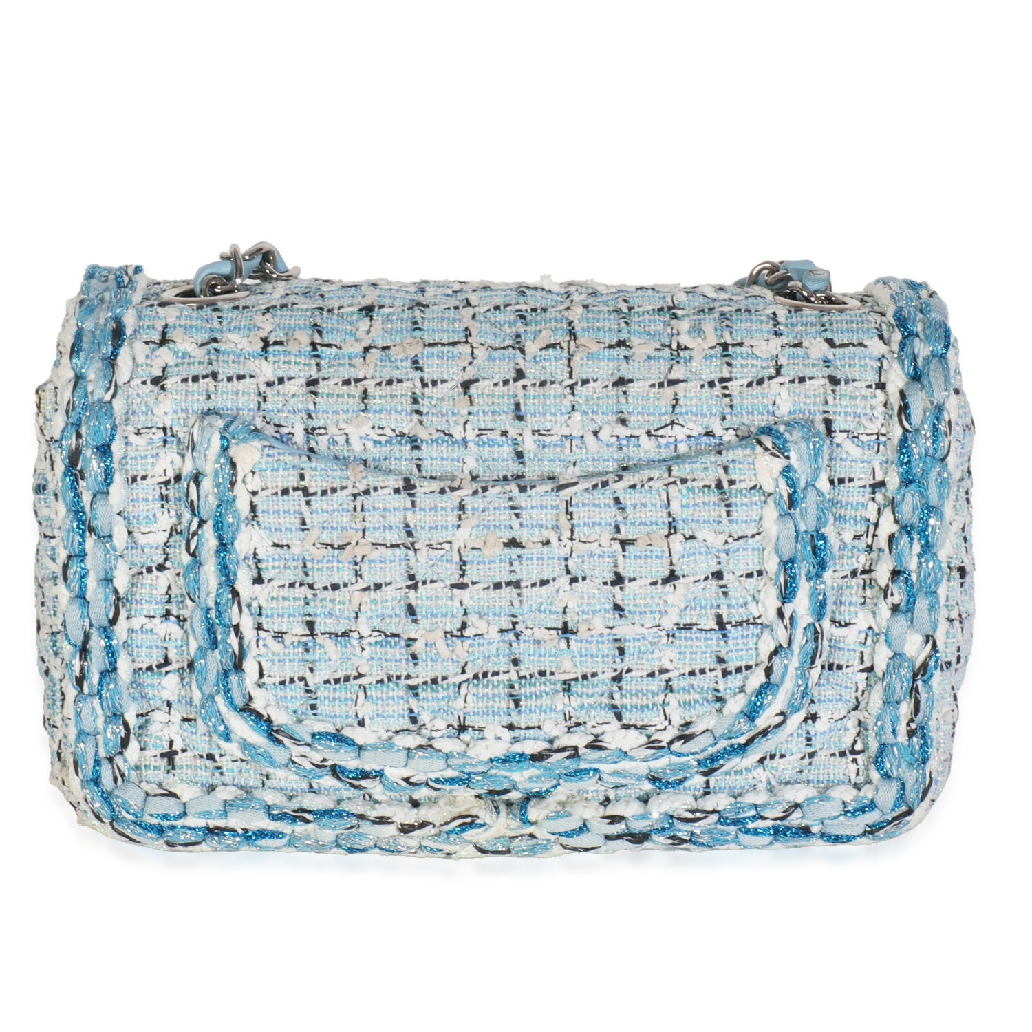 Chanel Metallic Tweed Braided Mini Rectangular Flap