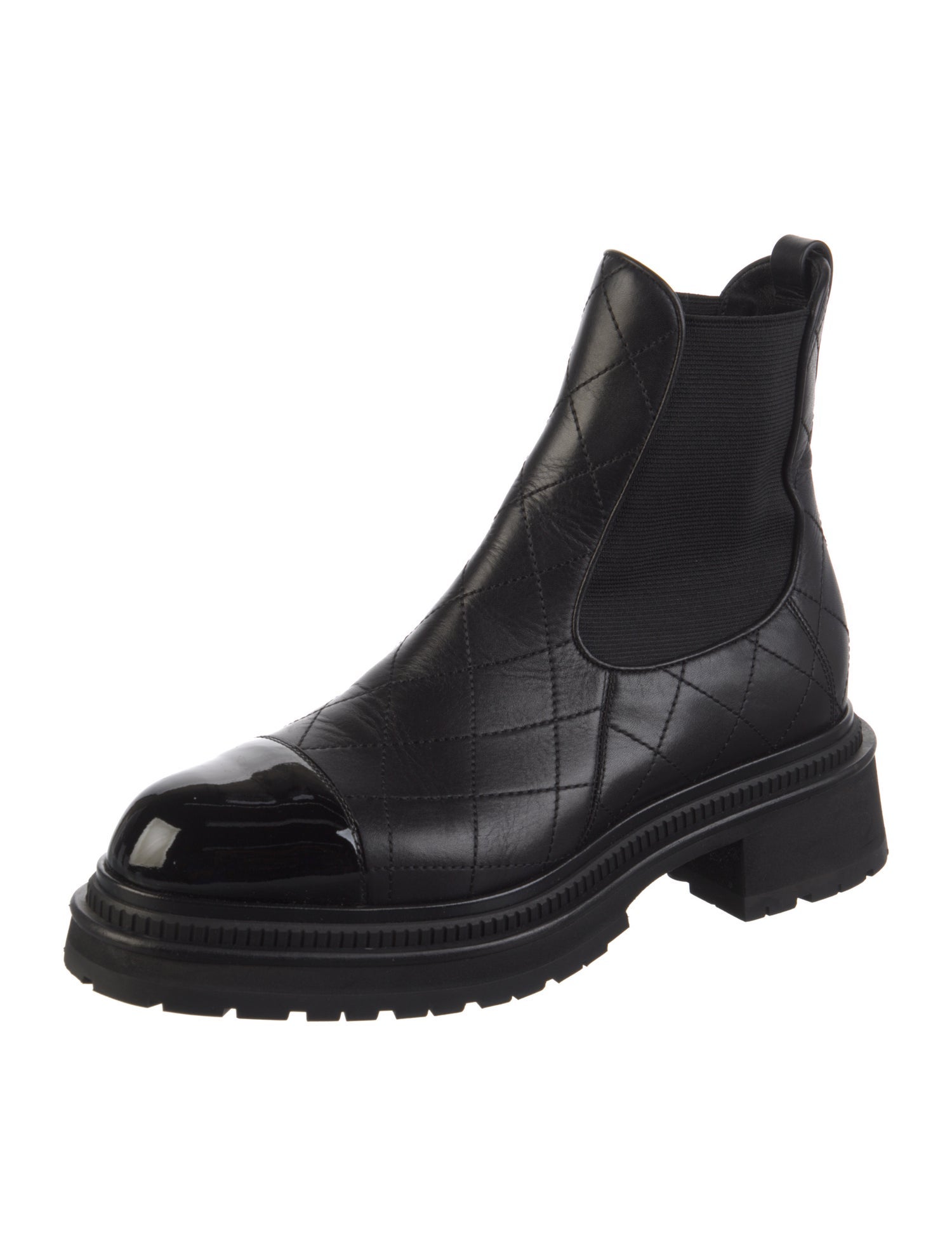 Chanel 2023 Quilted Pattern Chelsea Boots