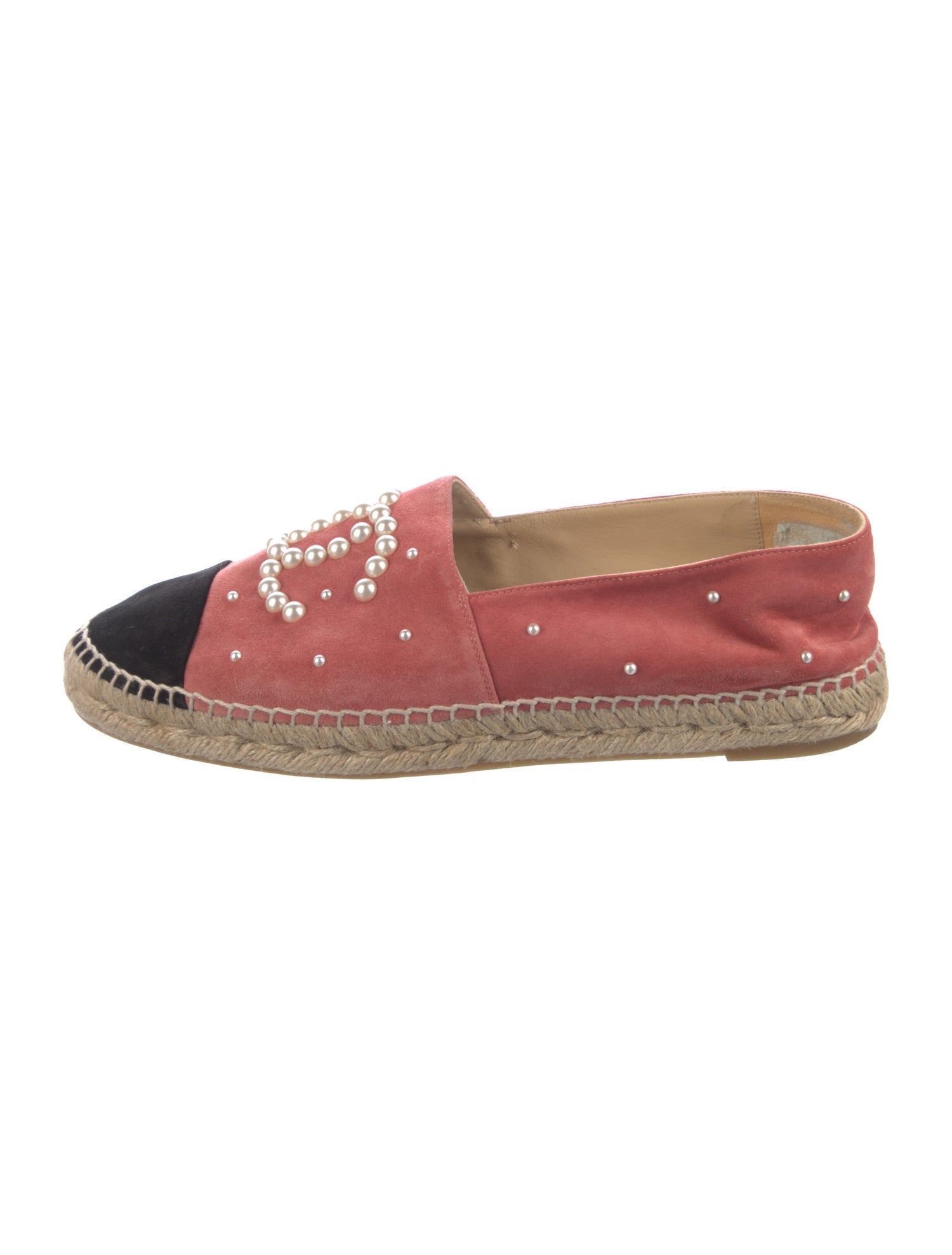 Chanel Interlocking CC Logo Suede Espadrilles