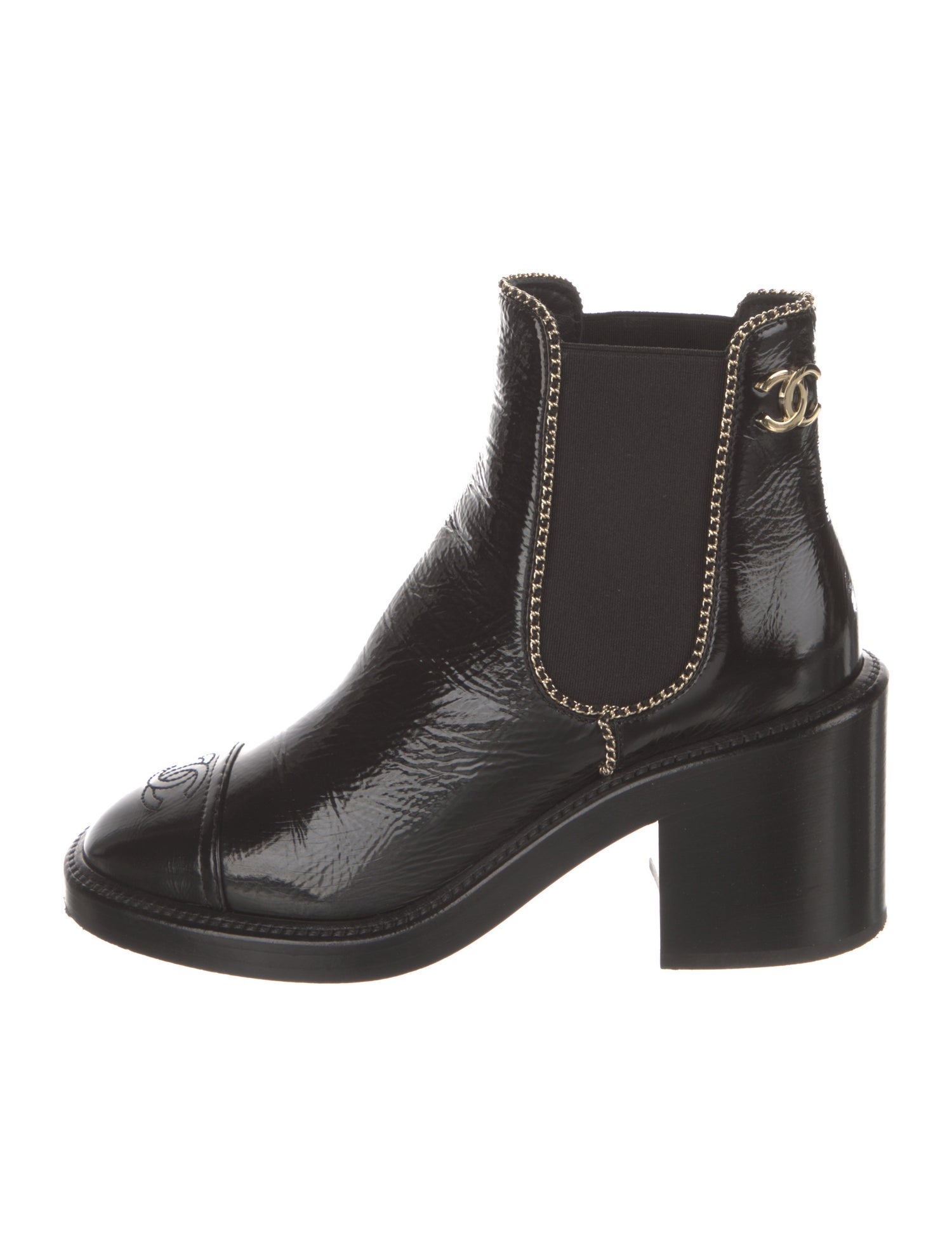 Chanel 2025 Interlocking CC Logo Chelsea Boots