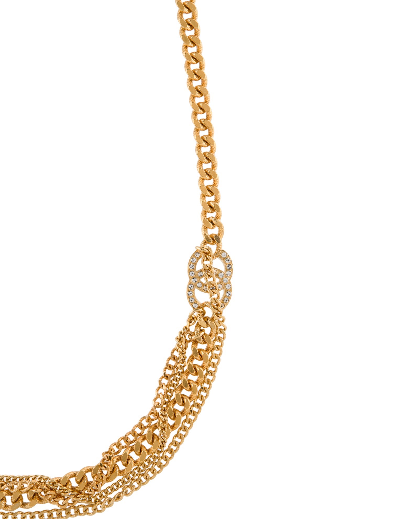 Chanel 2022 Strass CC Multi-Chain Necklace