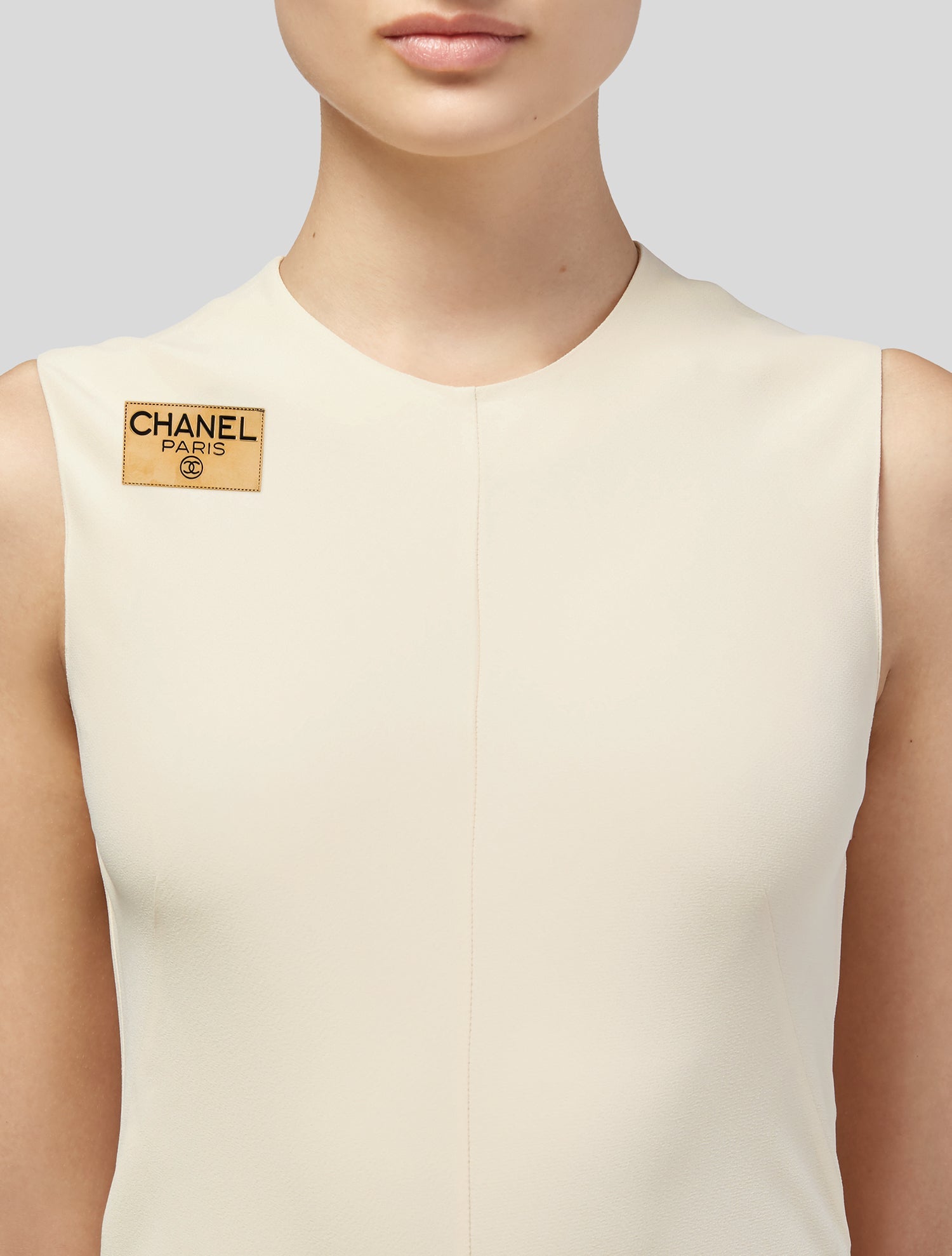 Chanel Vintage Enamel CC Plate Brooch