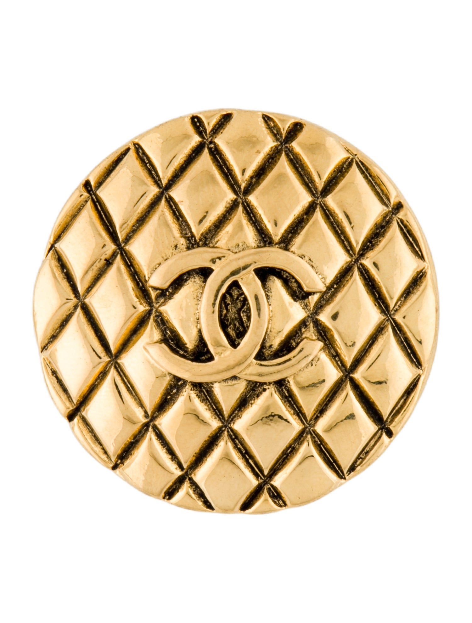 Chanel Vintage Quilted CC Pin Brooch