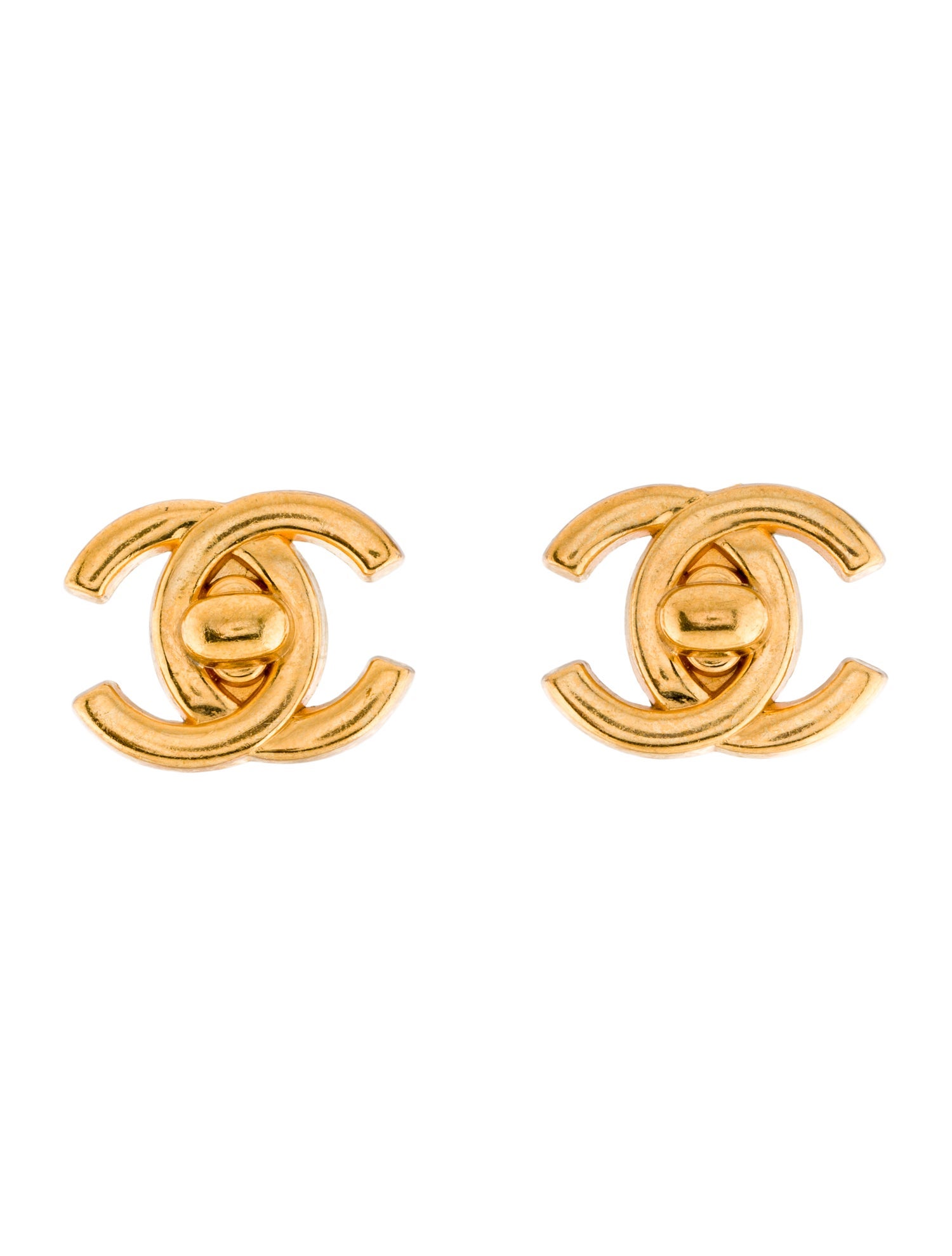 Chanel Vintage CC Turnlock Clip-On Earrings