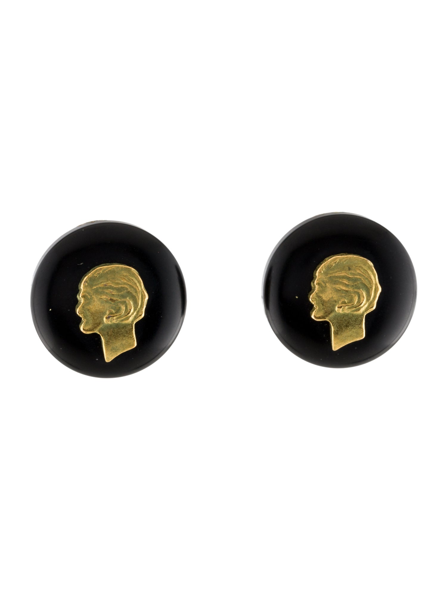 Chanel Vintage Resin Mademoiselle Clip-On Earrings