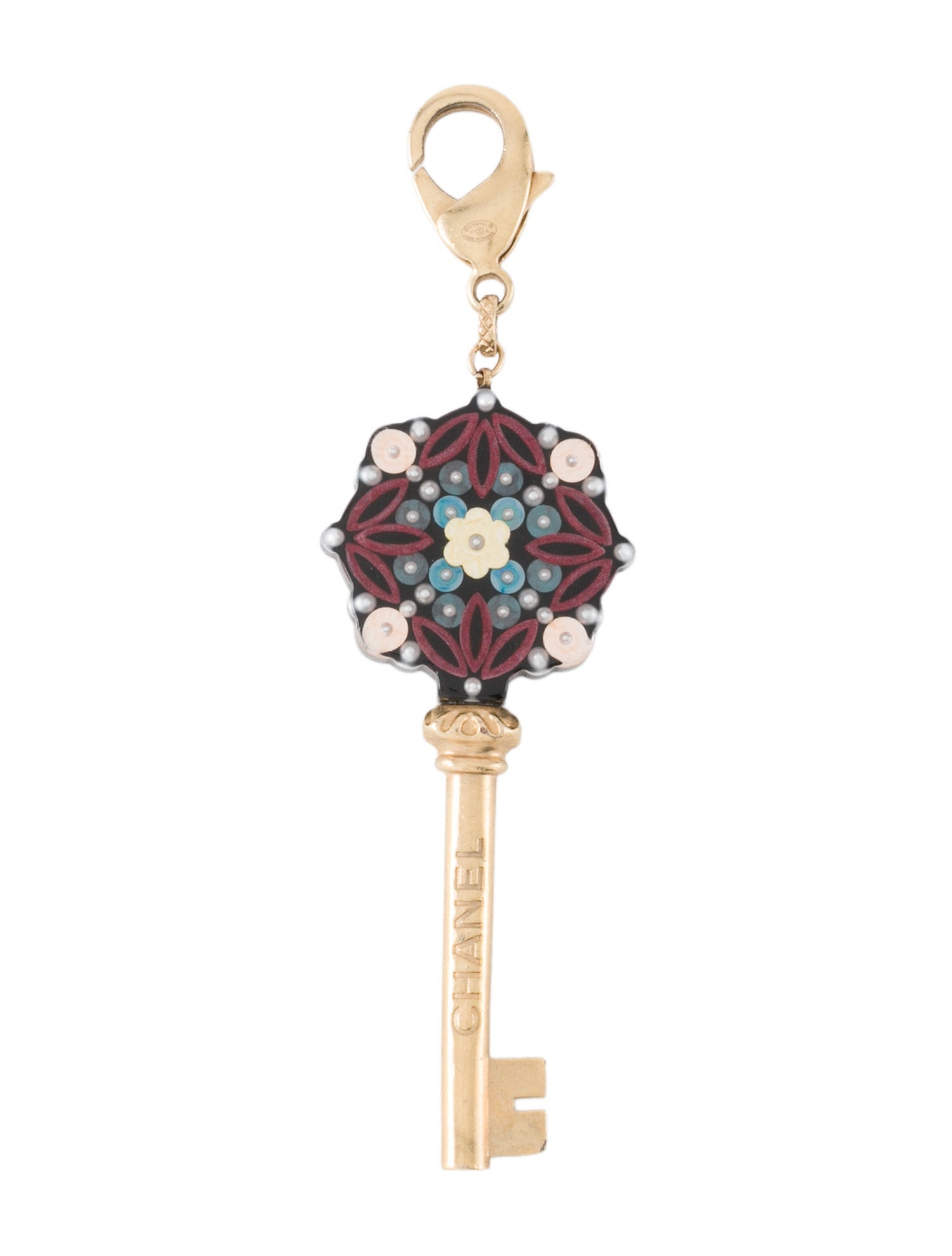 Chanel Resin, Faux Pearl & Strass Keychain