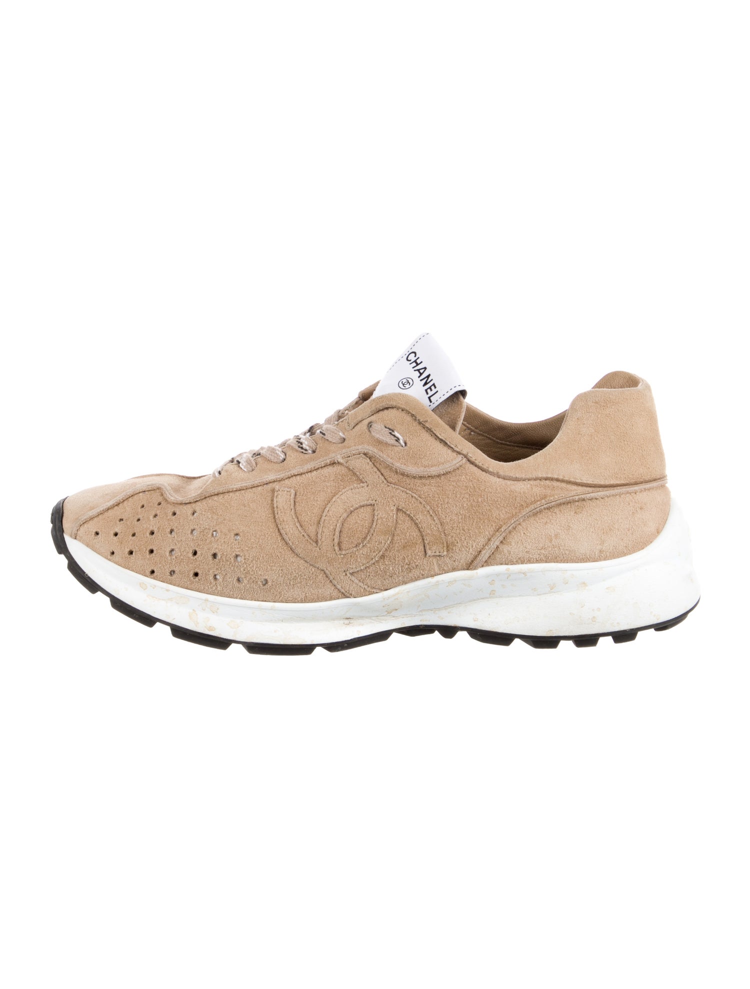 Chanel Interlocking CC Logo Suede Athletic Sneakers