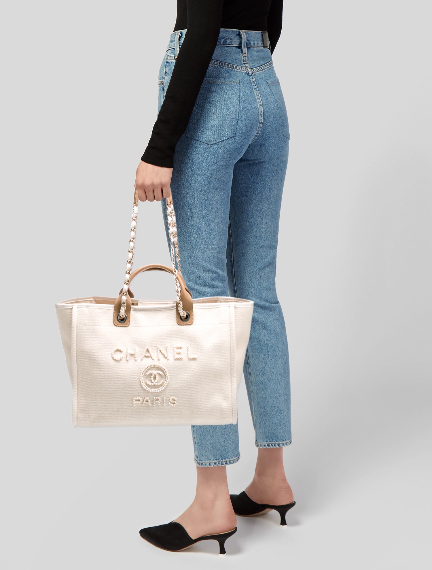 Chanel Medium Pearls Deauville Tote