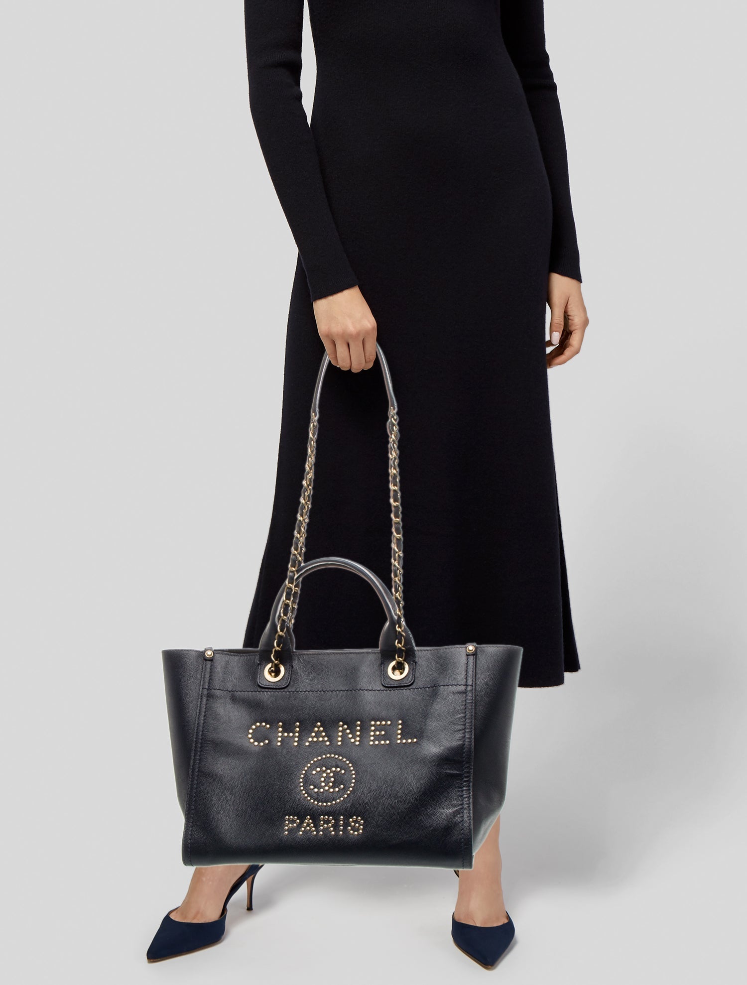 Chanel Small Studded Deauville Tote