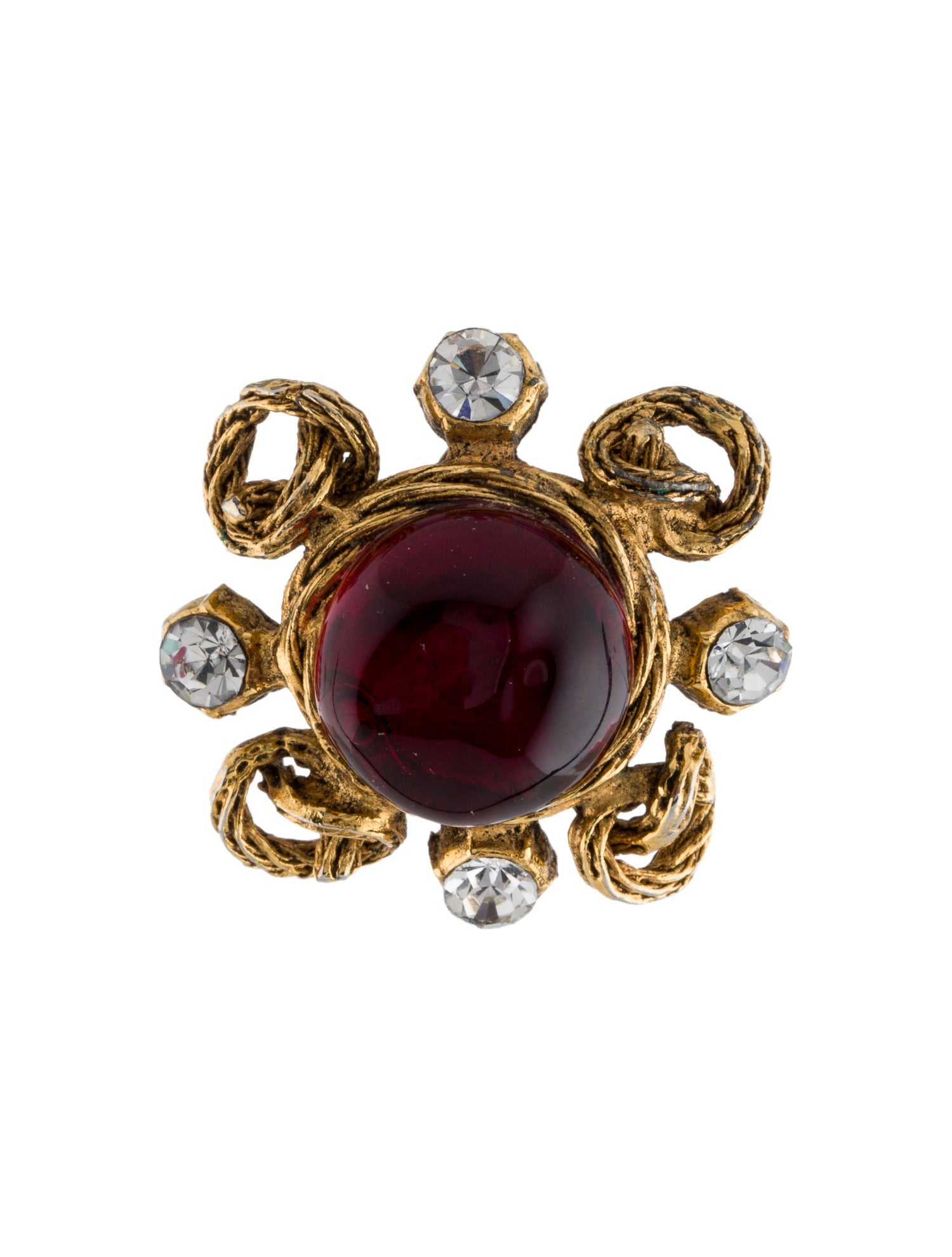 Chanel Vintage Strass & Gripoix Clip-On Single Earring